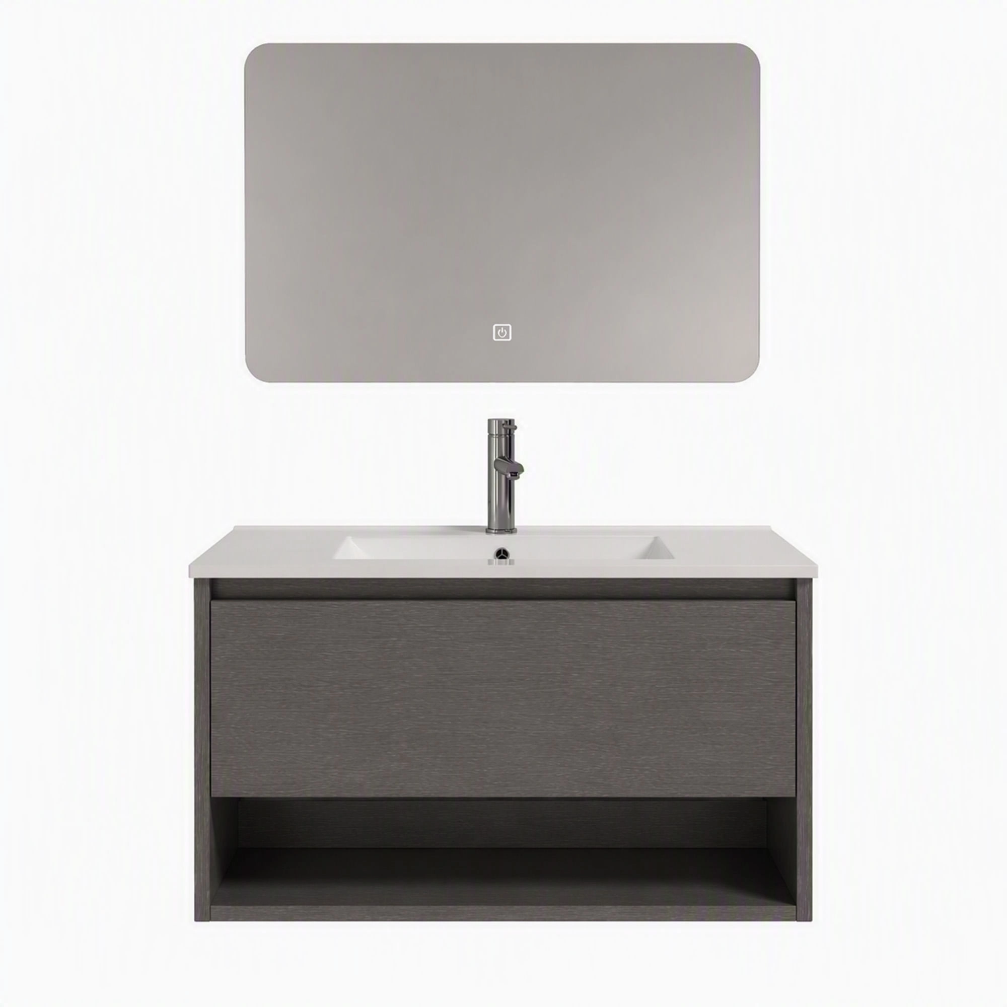Mueble de Baño Nepal con Lavamanos 1 Cajón y Repisa Dark Grey 910x465x500 mm