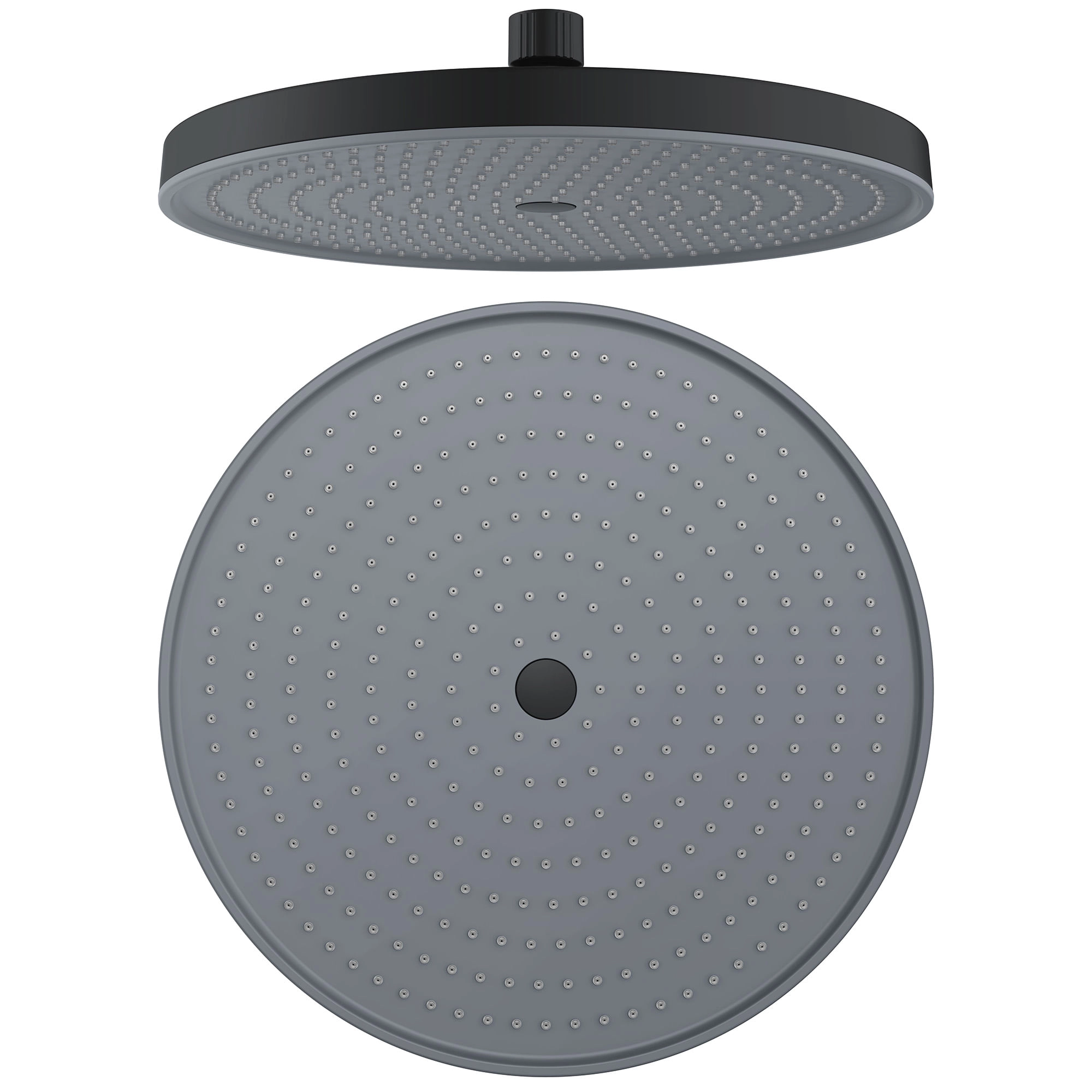 Plato Ducha Valenza Redondo 25 cm 1 Jet Sin Brazo Negro Mate