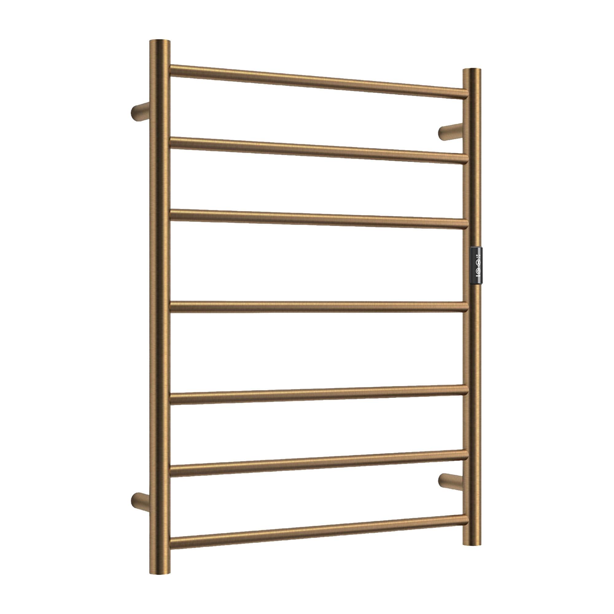 Secatoallas eléctrico Round Antique Bronze de frente, con estructura tipo escalera sobre fondo blanco