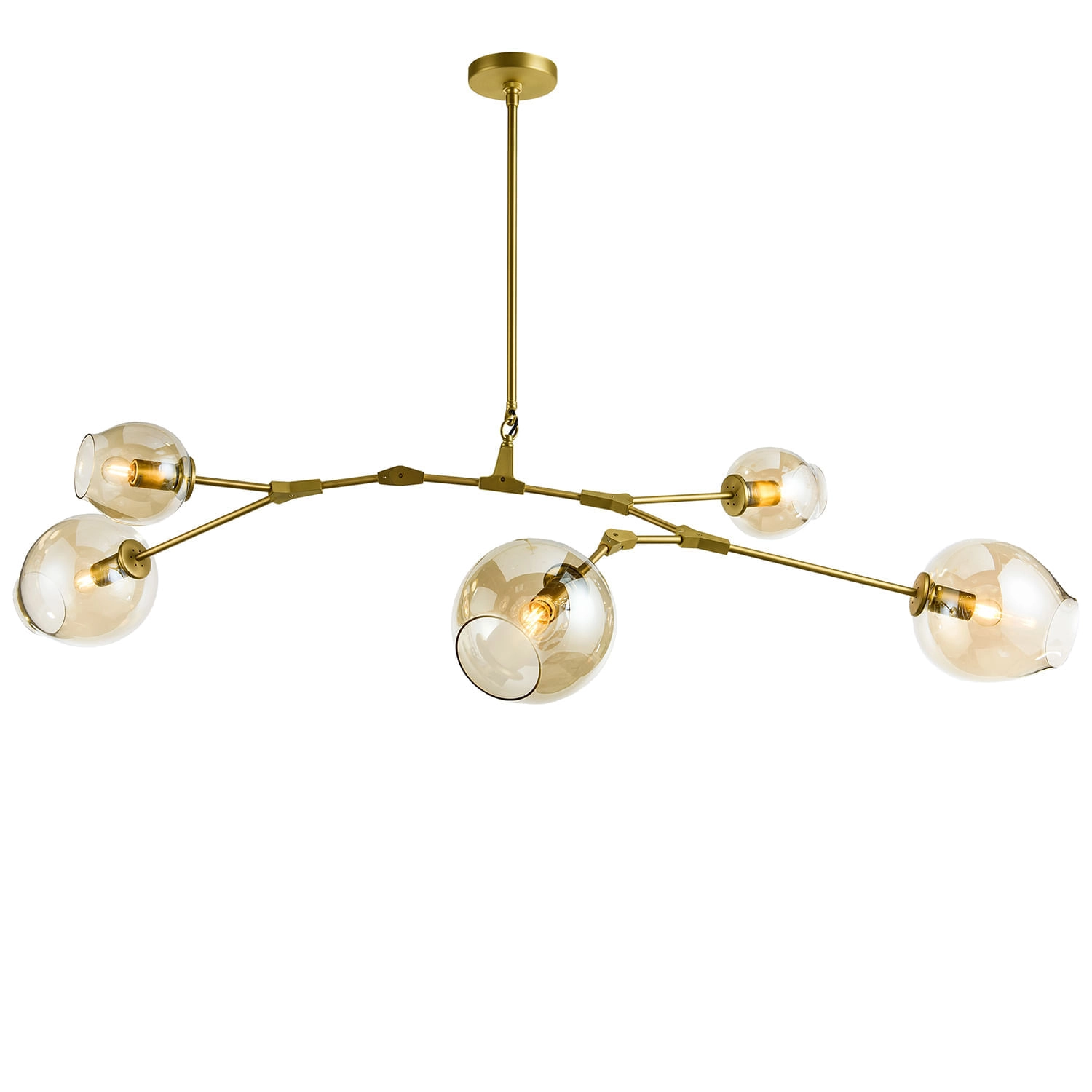 LÁMPARA COLGANTE LED STUDIO MOSCÚ 5 BRAZOS (SIN AMPOLLETA E27) DORADA