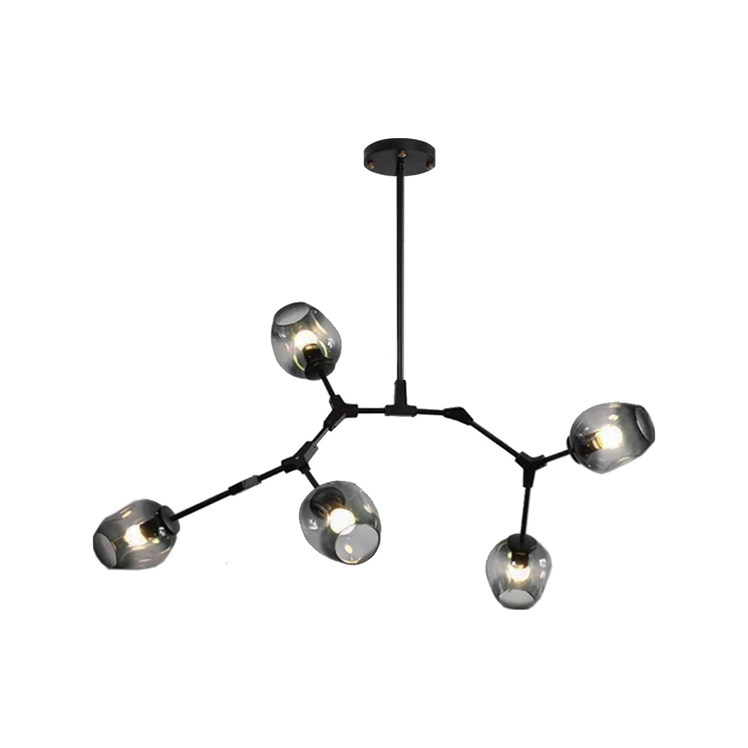 LÁMPARA COLGANTE LED STUDIO MOSCU TULIPA 5 BRAZOS (SIN AMPOLLETA E27) NEGRA MATE