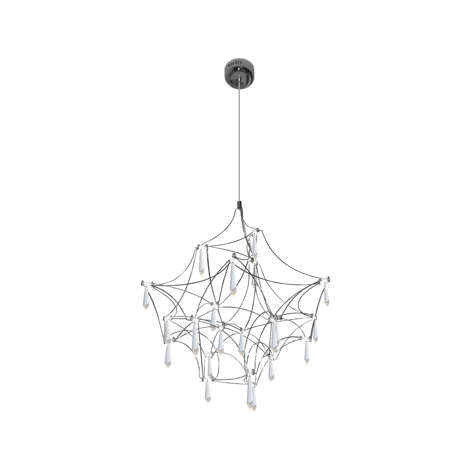 LÁMPARA COLGANTE LED STUDIO CRYSTAL 21W LUZ CÁLIDA (3000K) PLATEADA