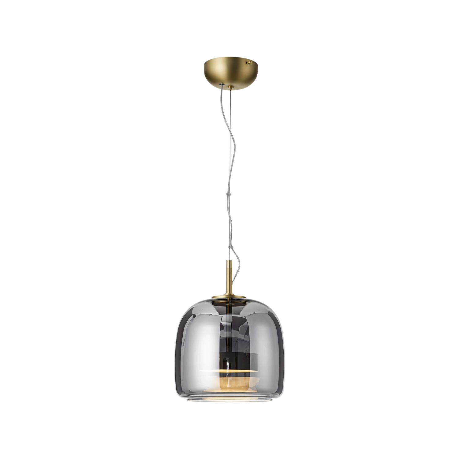 LÁMPARA COLGANTE LED STUDIO GLASS SMALL 12W LUZ CÁLIDA (3000K) ORO AHUMADA