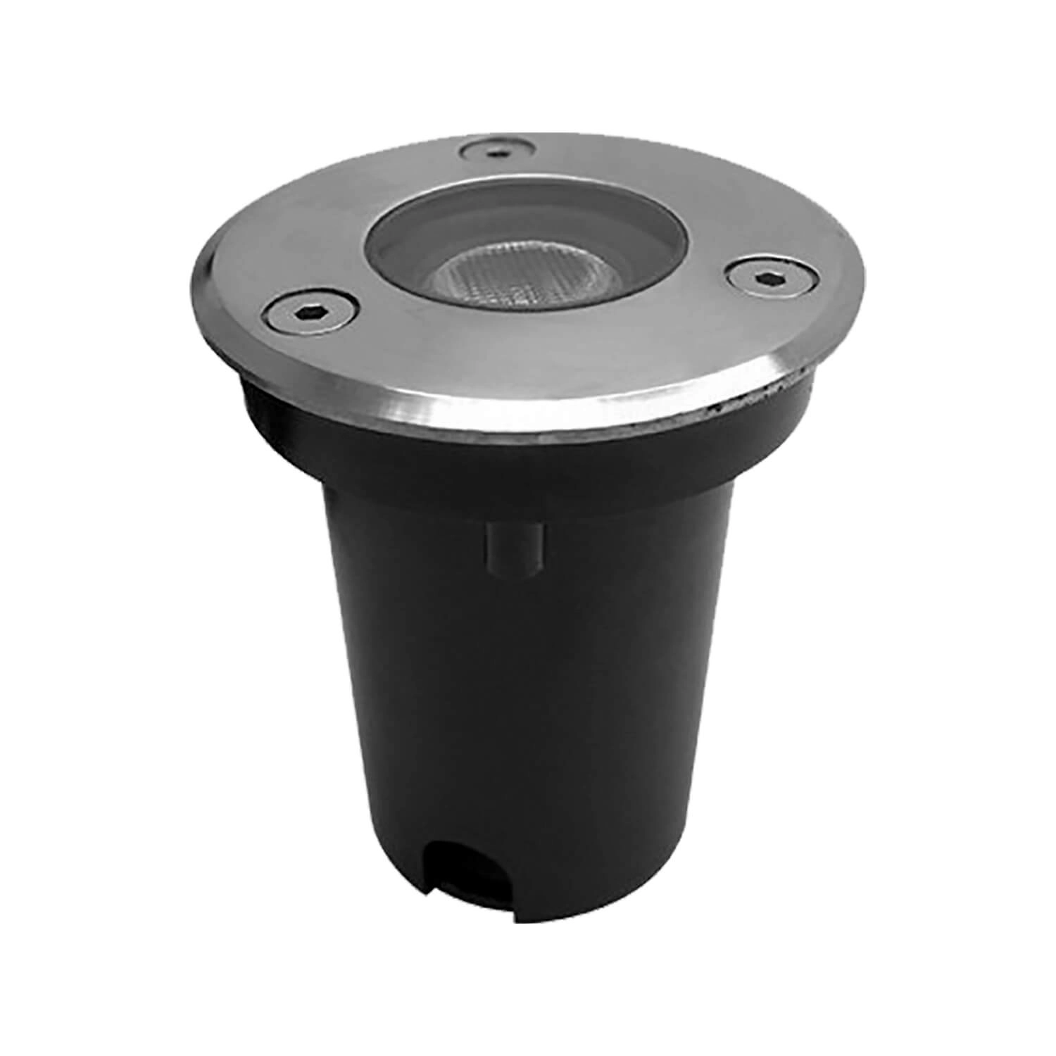 EMBUTIDO DE PISO LED STUDIO REDONDO 1W LUZ CÁLIDA (3000K) IP67 PLATEADO