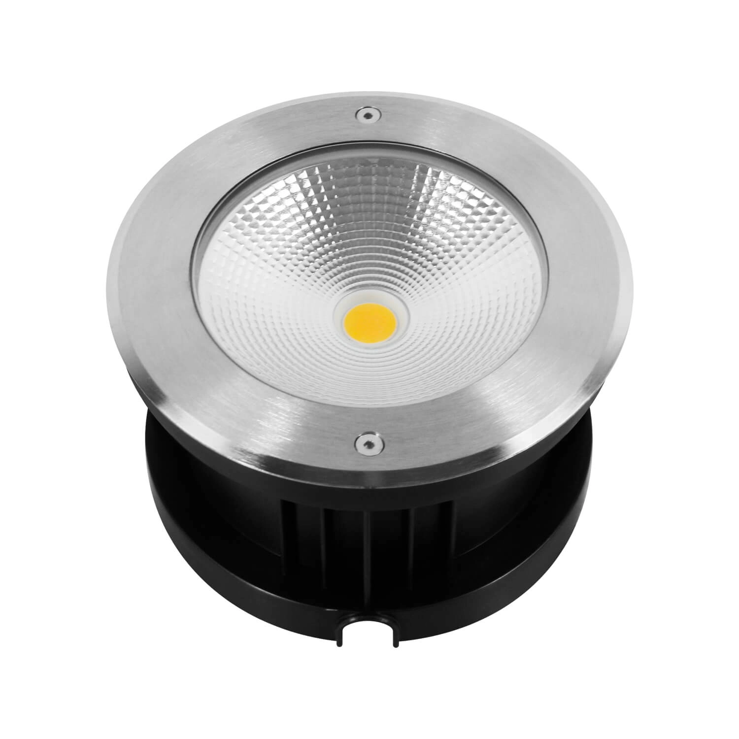 EMBUTIDO DE PISO LED STUDIO REDONDO 15W LUZ CÁLIDA (3000K) IP65 PLATEADO