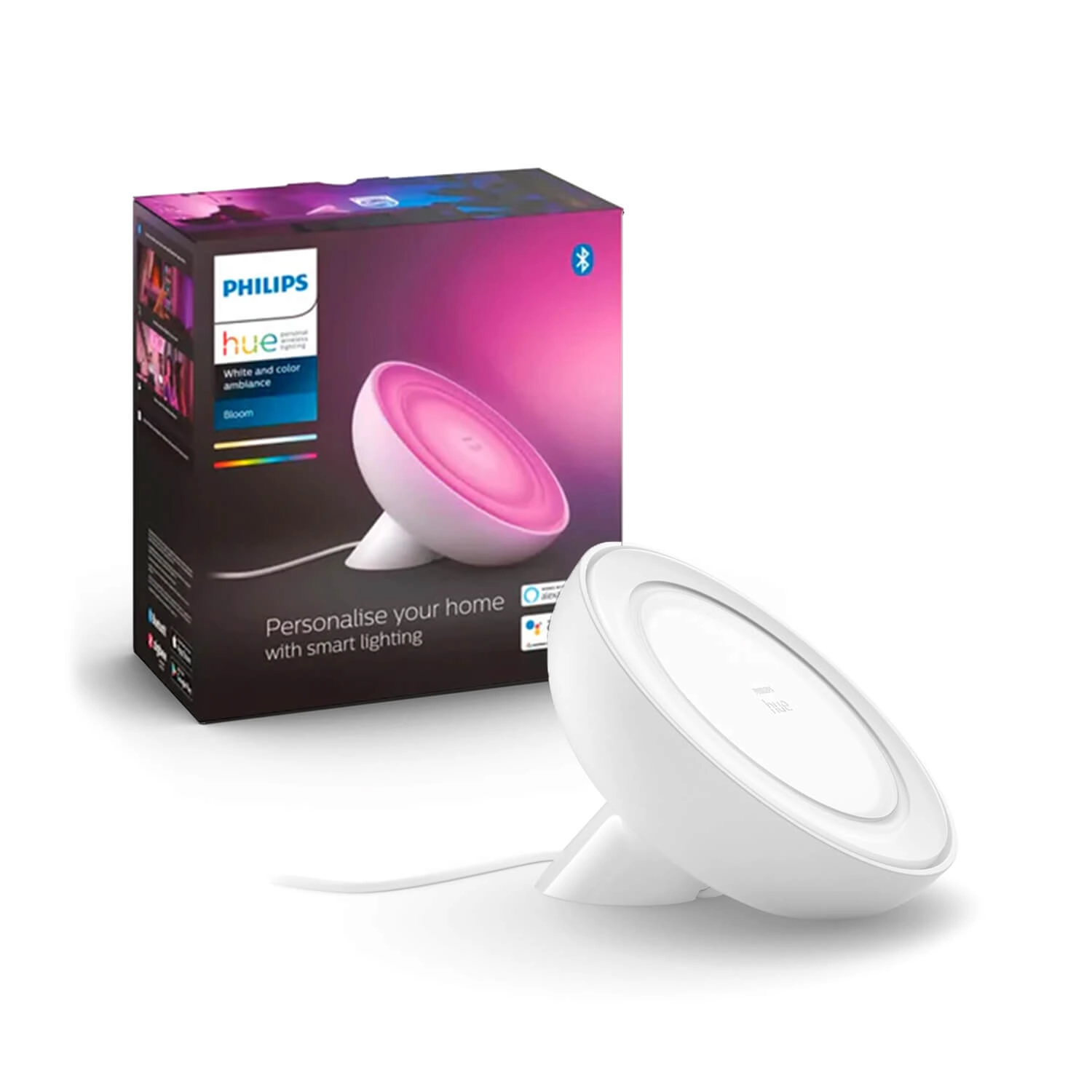 LÁMPARA DE MESA PHILIPS HUE BLOOM 8W LUZ RGB BLANCA (929002375901)
