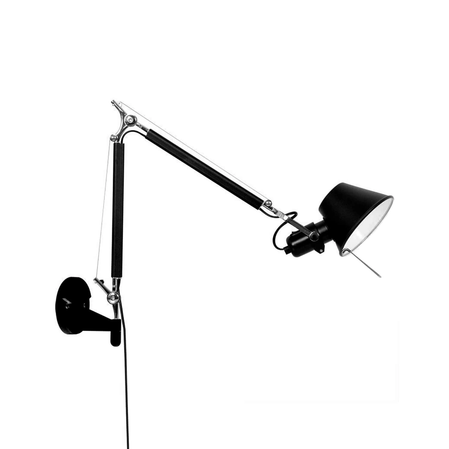 APLIQUÉ MURO LED STUDIO GALILEO CON BRAZO (SIN AMPOLLETA E27) NEGRO