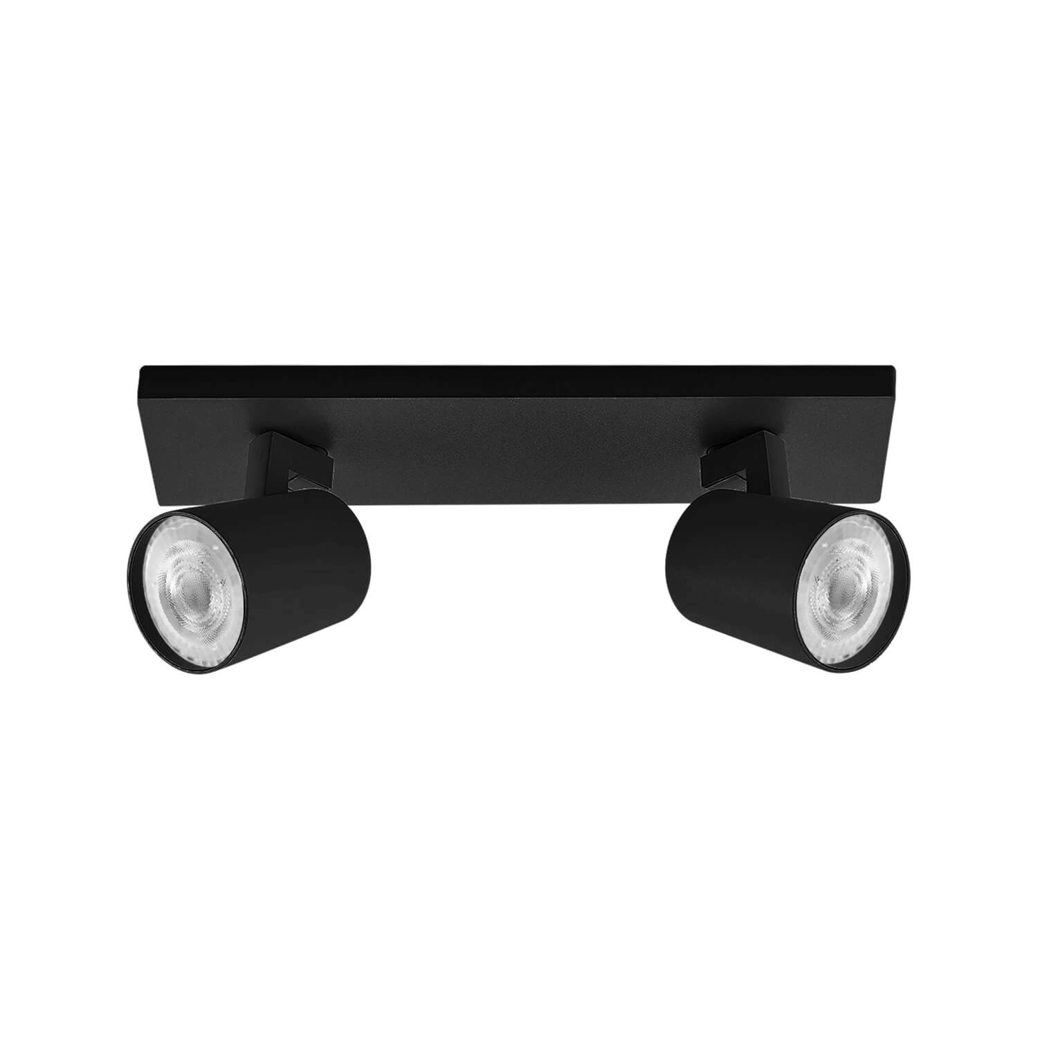 FOCO SOBREPUESTO CIELO / MURO LED STUDIO DOBLE (SIN AMPOLLETA GU10) NEGRO