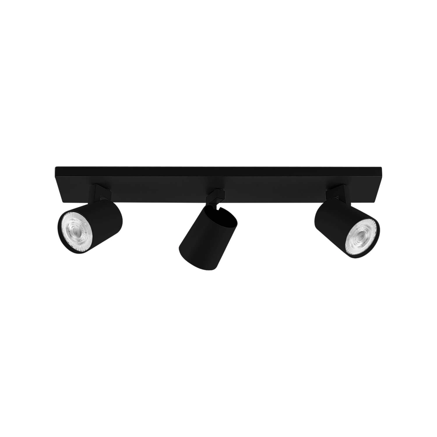 FOCO SOBREPUESTO CIELO / MURO LED STUDIO DIRIGIBLE TRIPLE (SIN AMPOLLETA GU10) NEGRO