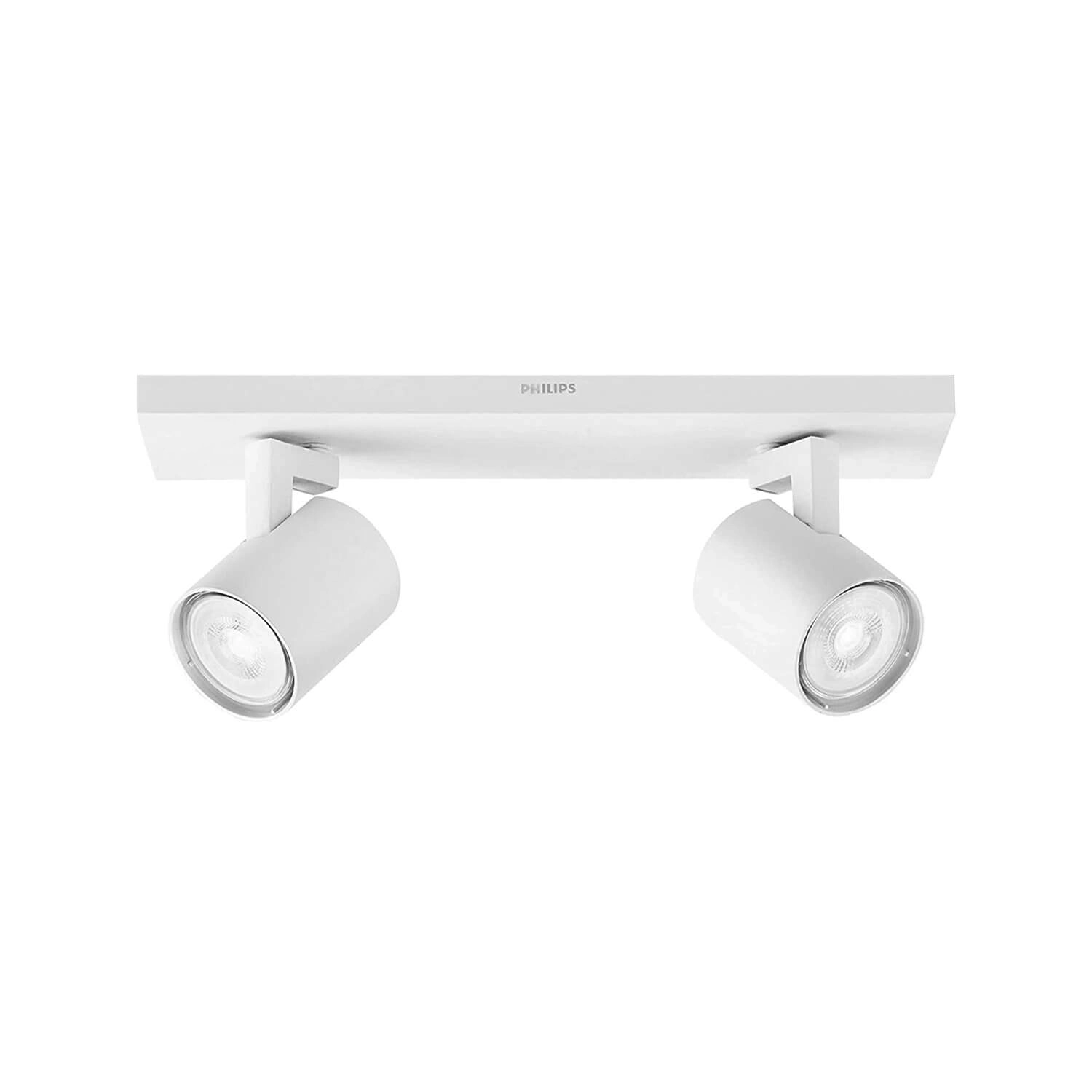 FOCO SOBREPUESTO CIELO / MURO PHILIPS NEIRO DOBLE DIRIGIBLE (SIN AMPOLLETA GU10) BLANCO (915004328901)