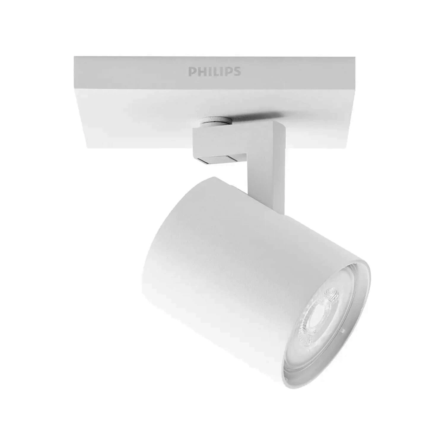 FOCO SOBREPUESTO CIELO / MURO PHILIPS NEIRO SIMPLE DIRIGIBLE (SIN AMPOLLETA GU10) BLANCO (915004328701)