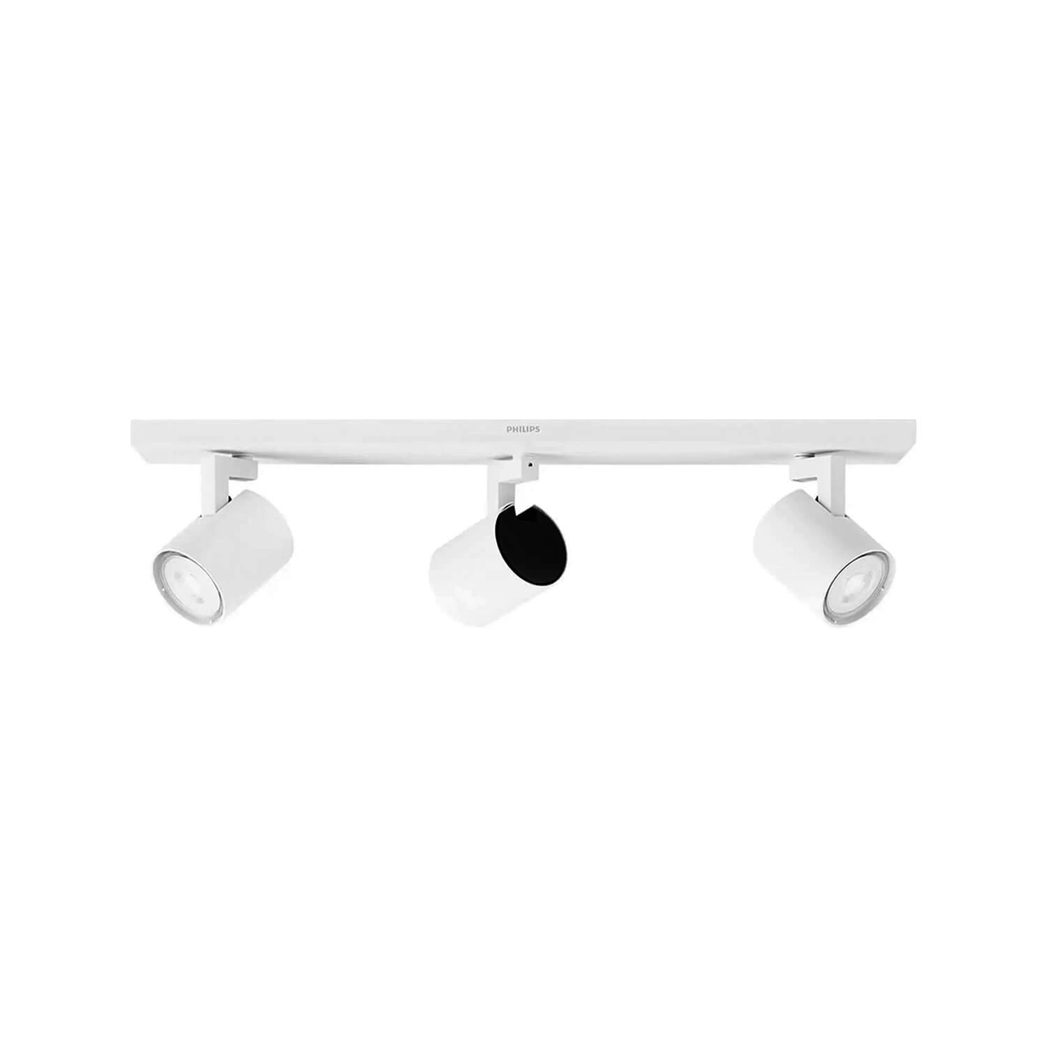 FOCO SOBREPUESTO CIELO / MURO PHILIPS NEIRO TRIPLE DIRIGIBLE (SIN AMPOLLETA GU10) BLANCO (915004327601)
