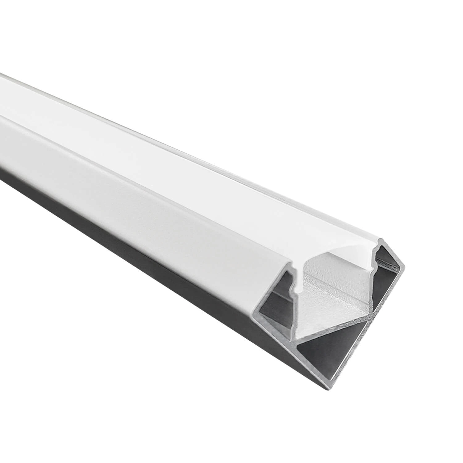 PERFIL PARA CINTA LED STUDIO SOBREPUESTO TRIANGULAR (2 METROS) H1.8 2.5x200 CM BLANCO