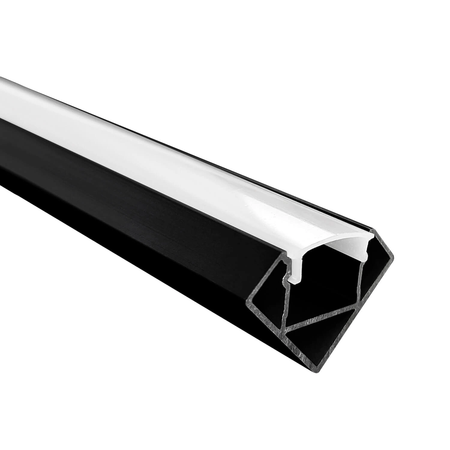 PERFIL PARA CINTA LED STUDIO SOBREPUESTO TRIANGULAR (2 METROS) H1.8 2.5x200 CM NEGRO