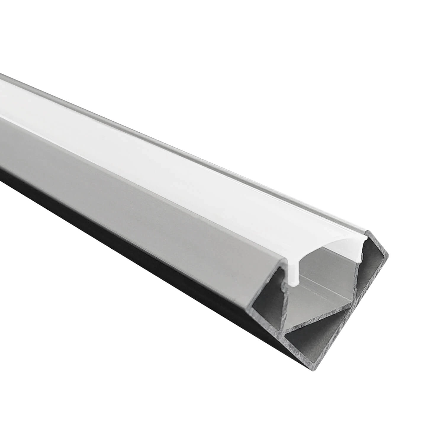 PERFIL PARA CINTA LED STUDIO SOBREPUESTO TRIANGULAR (2 METROS) H1.8 2.5x200 CM GRIS