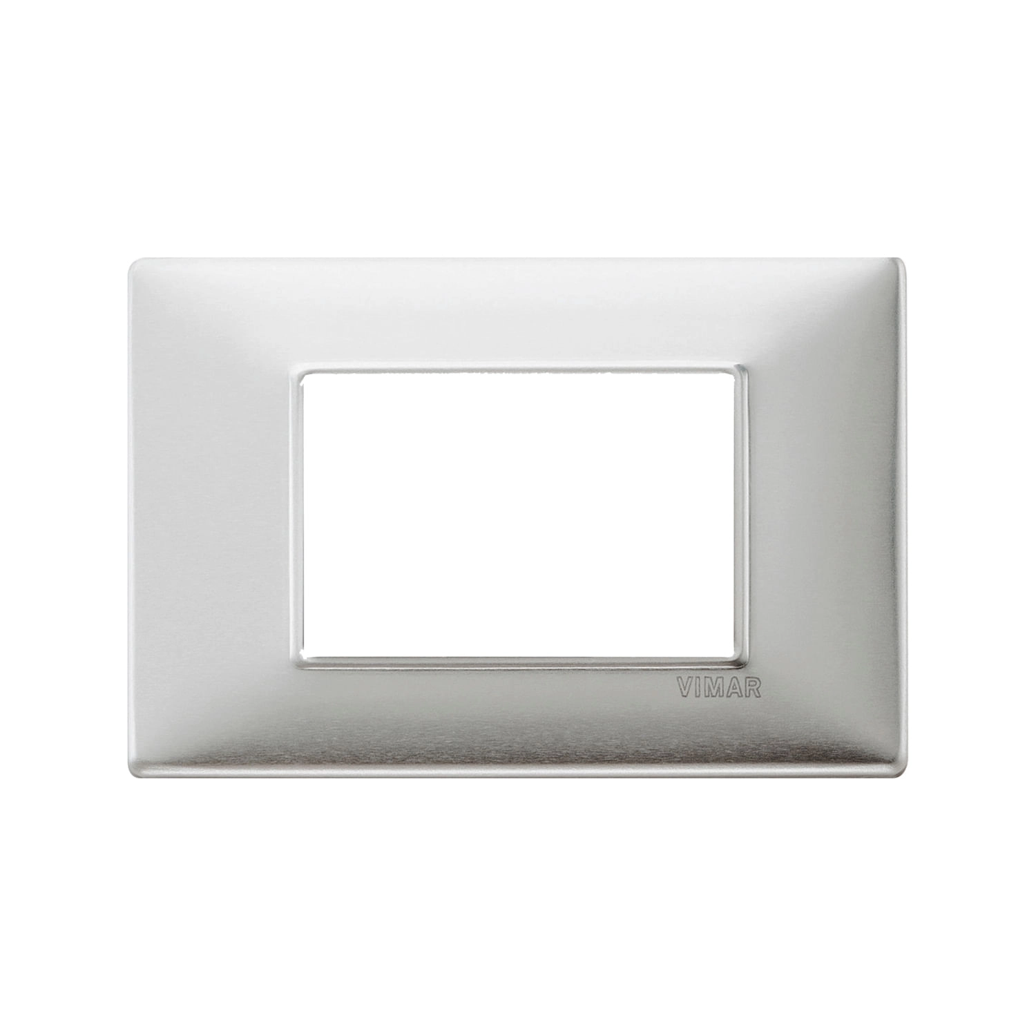 PLACA VIMAR PLANA METALLO 3 MÓDULOS ALUMINIO CEPILLADO (14653.81)