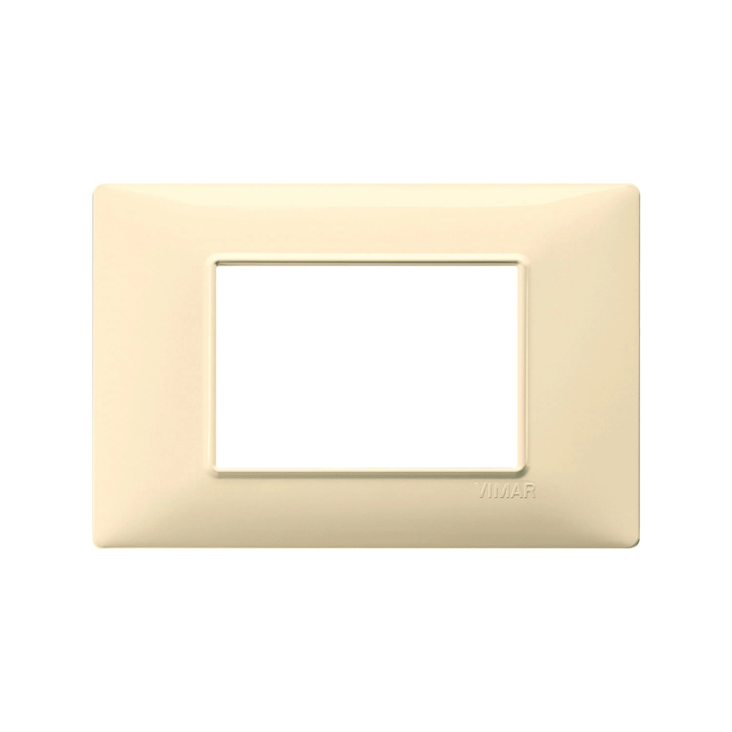 PLACA VIMAR PLANA TECNOPOLÍMERO 3 MÓDULOS CREMA (14653.04)