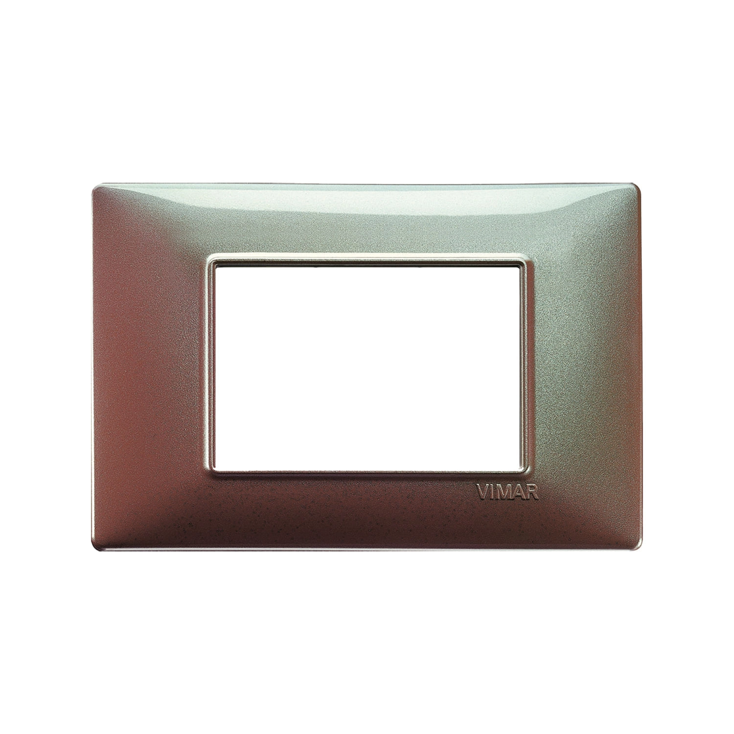PLACA VIMAR PLANA TECNOPOLÍMERO 3 MÓDULOS MARRÓN IRIDISCENTE (14653.23)