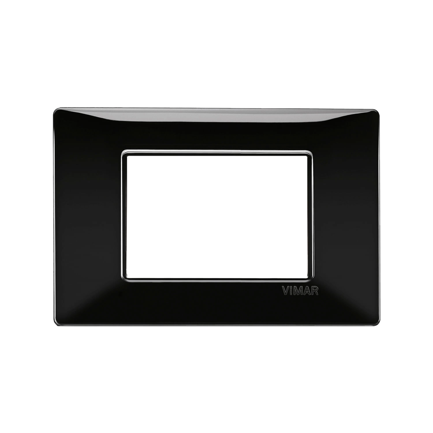 PLACA VIMAR PLANA TECNOPOLÍMERO 3 MÓDULOS NEGRA (14653.05)
