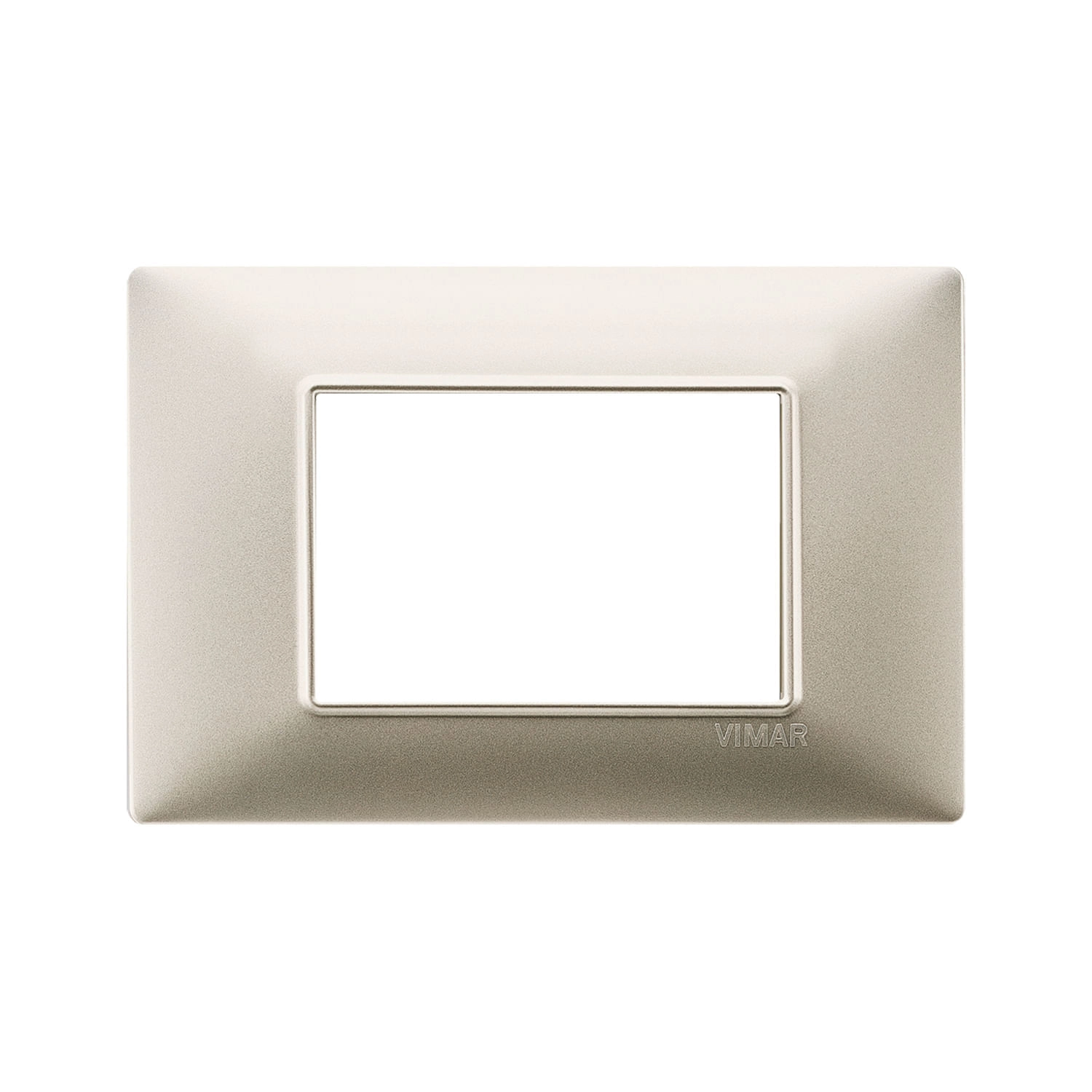 PLACA VIMAR PLANA TECNOPOLÍMERO 3 MÓDULOS NÍQUEL (14653.21)