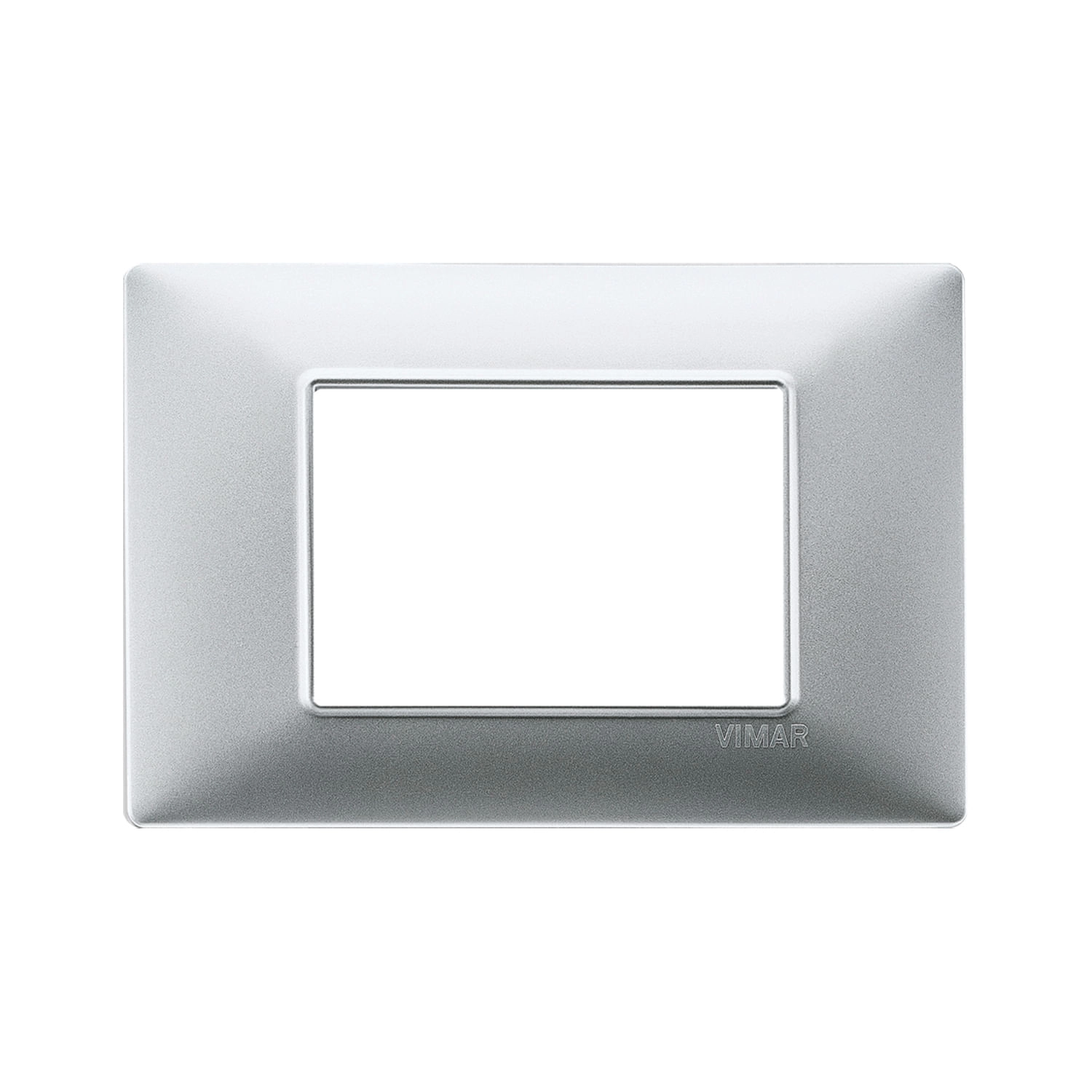 PLACA VIMAR PLANA TECNOPOLÍMERO 3 MÓDULOS PLATA (14653.20)