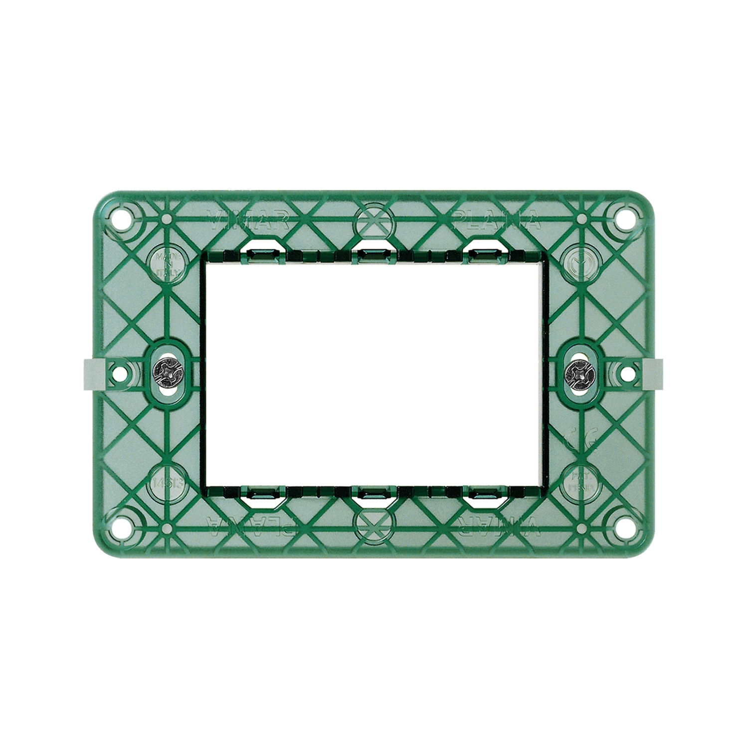 SOPORTE VIMAR PLANA CON TORNILLOS 3 MÓDULOS VERDE (14613)