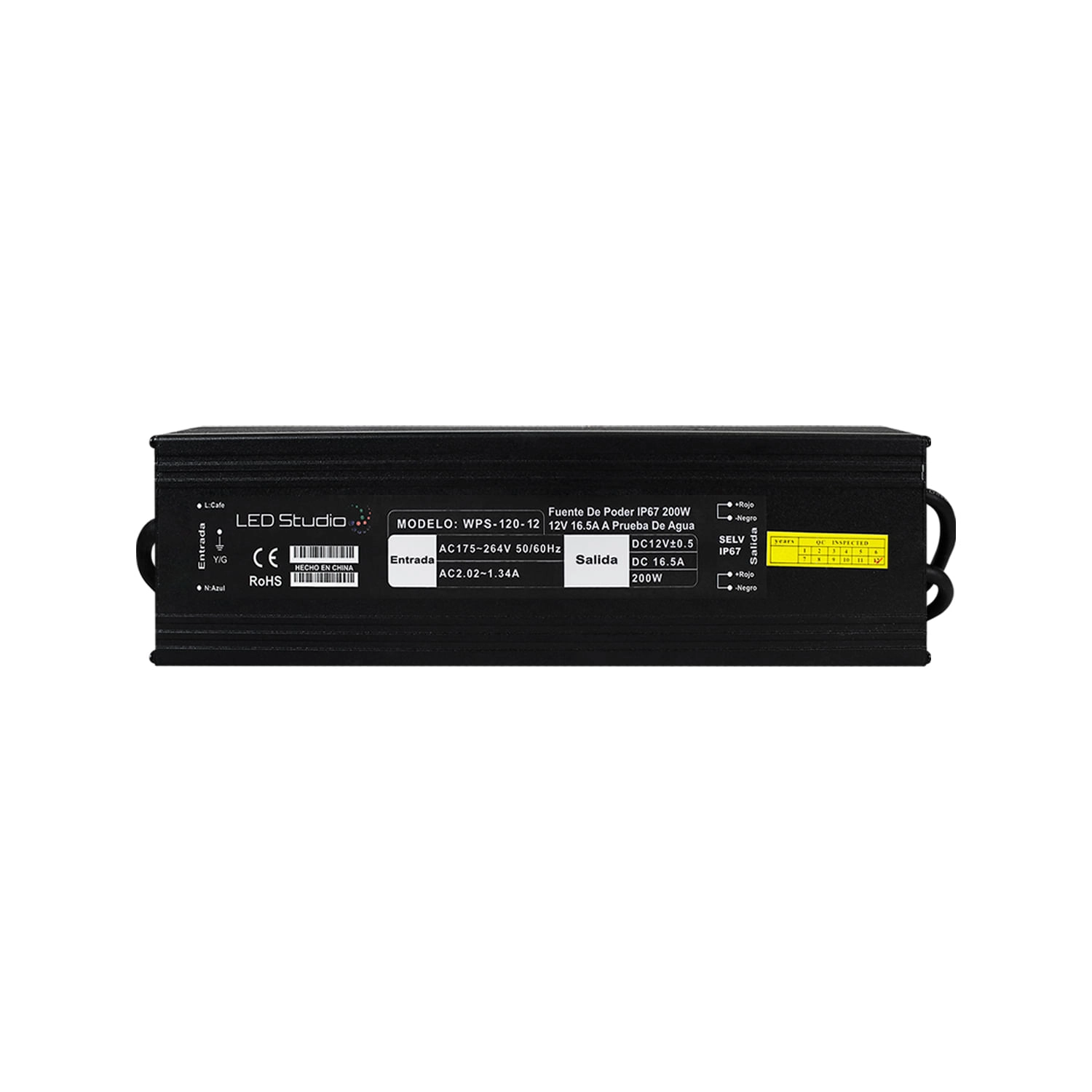FUENTE DE PODER LED STUDIO 100W 12V IP67 NEGRA