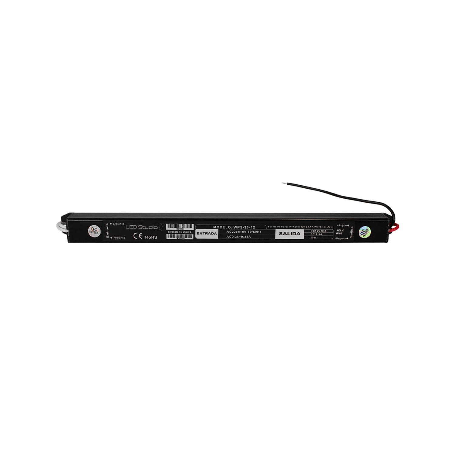FUENTE DE PODER LED STUDIO 30W 12V IP67 NEGRA
