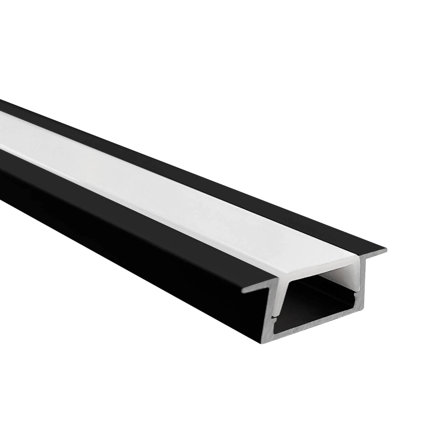 PERFIL PARA CINTA LED STUDIO EMBUTIDO PLANO (2 METROS) H0.7 2.2x200 CM NEGRO
