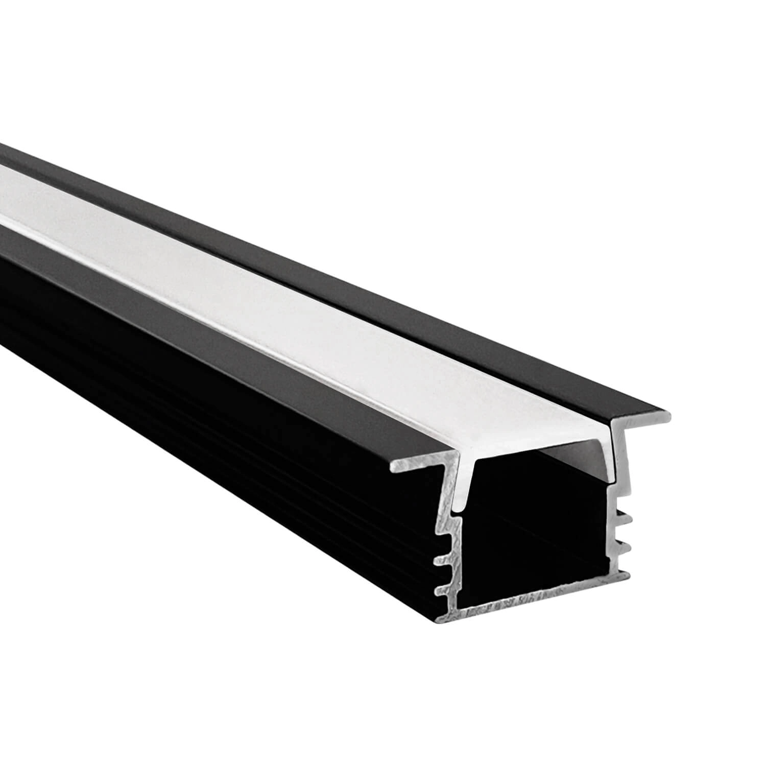 PERFIL PARA CINTA LED STUDIO EMBUTIDO CUADRADO (2 METROS) H1.2 2.2x200 CM NEGRO