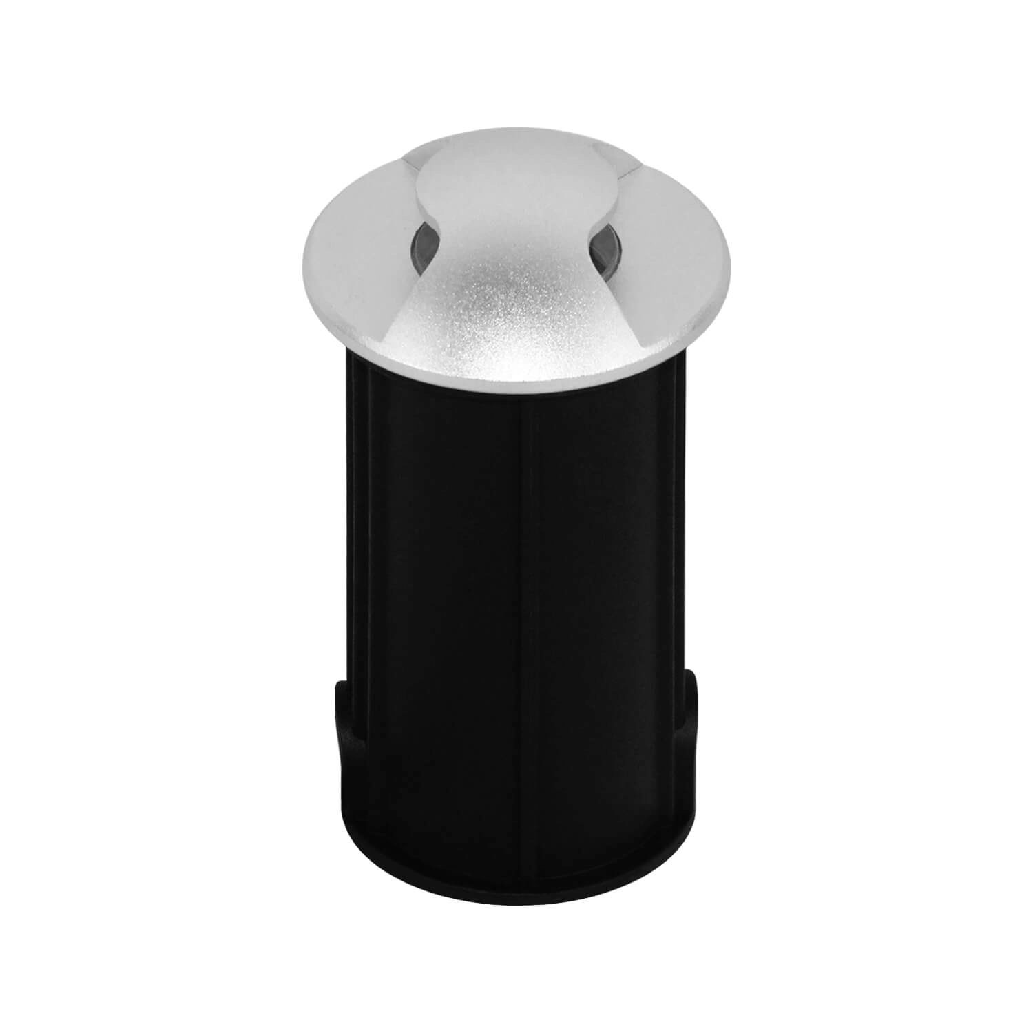 EMBUTIDO DE PISO LED STUDIO SALIDA DE LUZ DOBLE 3W LUZ CÁLIDA (3000K) IP67 PLATEADO