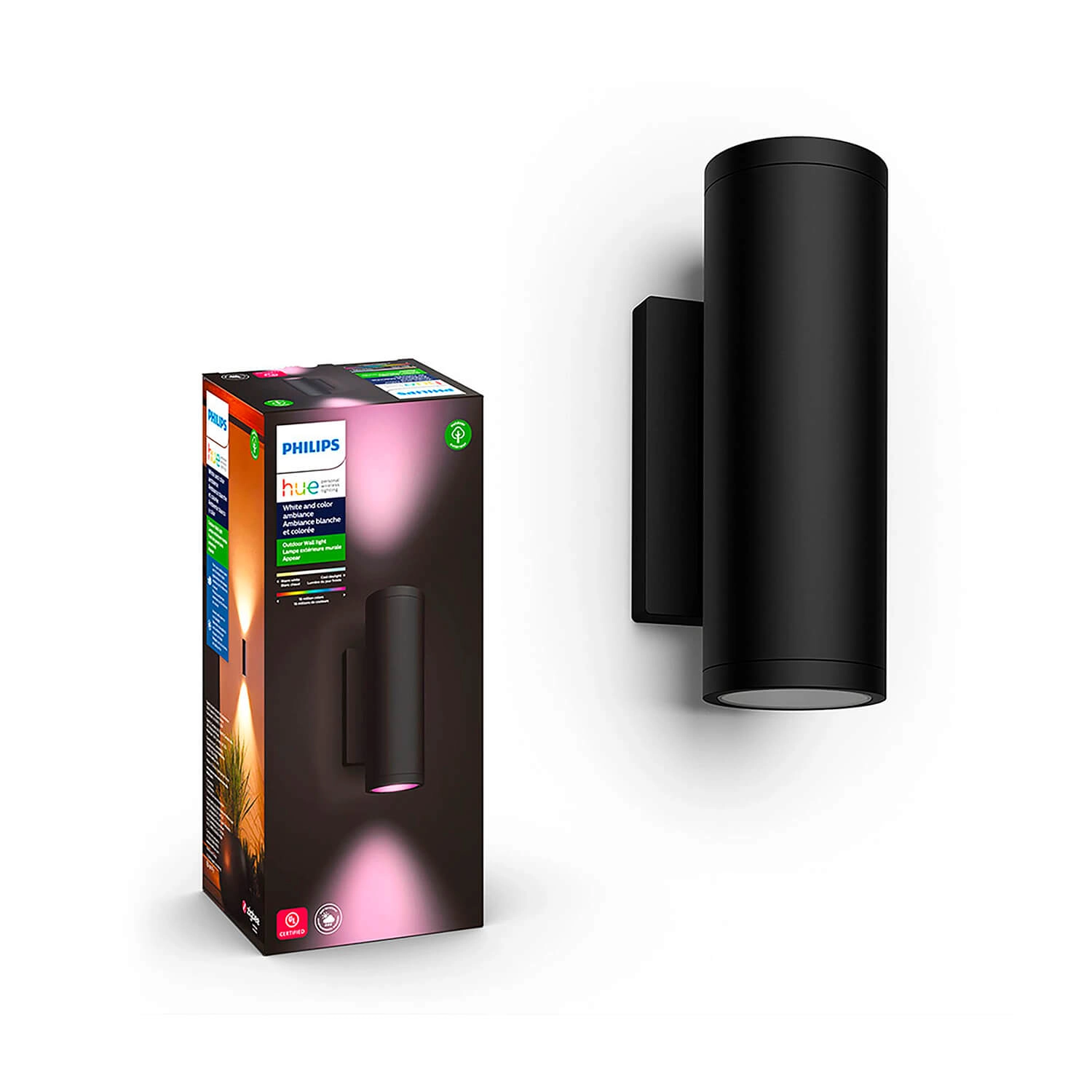 APLIQUÉ PHILIPS HUE BIFOCAL APPEAR COLOR 8W LUZ RGB Y CÁLIDA (2000K) A FRÍA (6000K) IP44 NEGRO (915005842801)