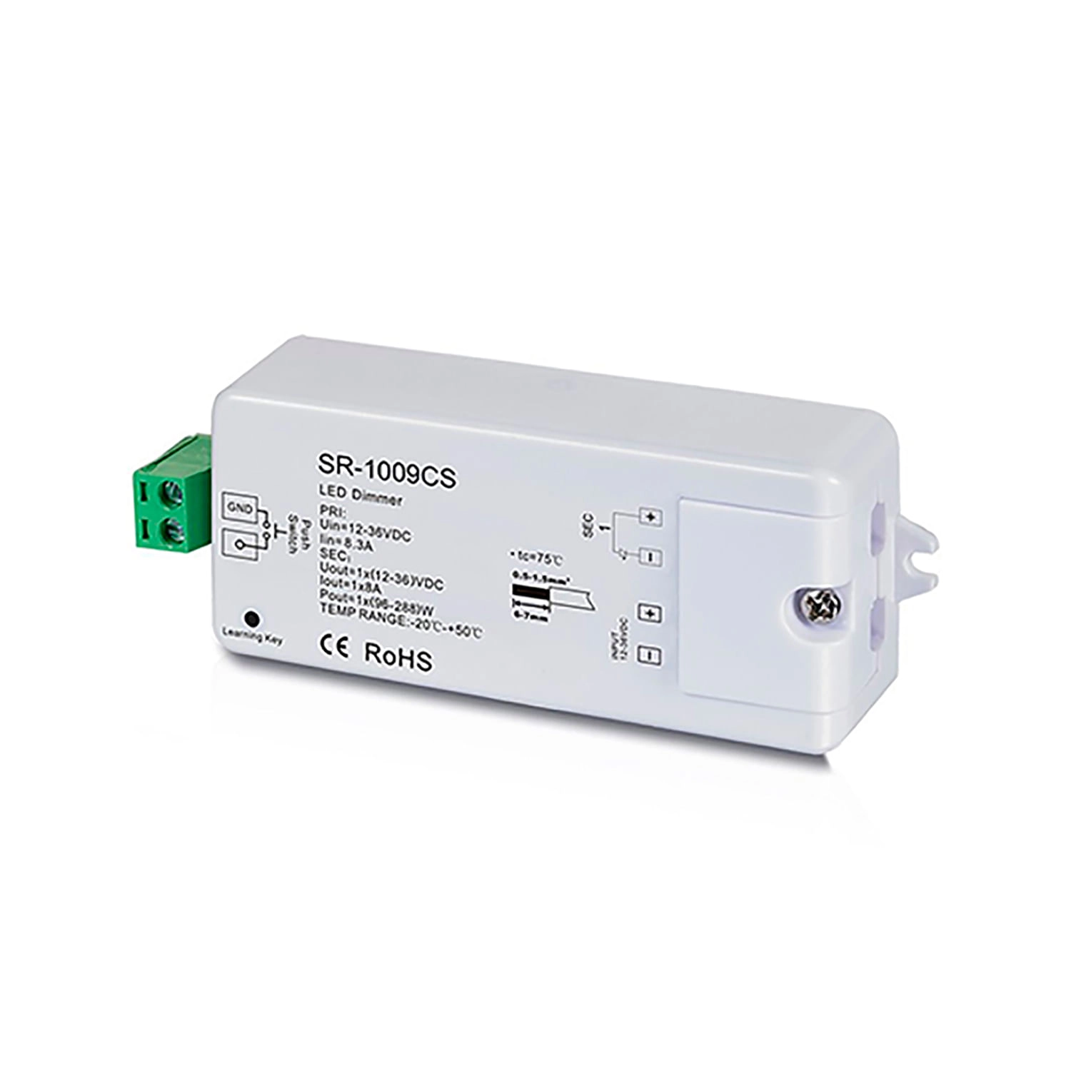 RECEPTOR DIMMER LED STUDIO SERIE 1009 DC 12V A 36V 1X10A BLANCO