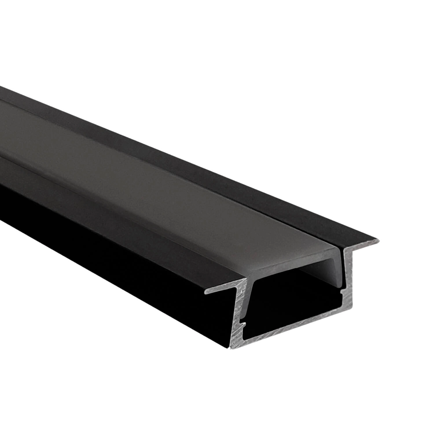 PERFIL PARA CINTA LED STUDIO EMBUTIDO PLANO DIFUSOR NEGRO (2 METROS) H0.7 2.2x200 CM NEGRO