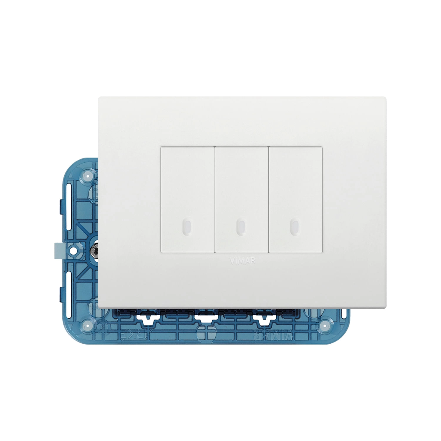 KIT DE PLACA CLASSIC VIMAR ARKE + INTERRUPTOR TRIPLE BLANCO