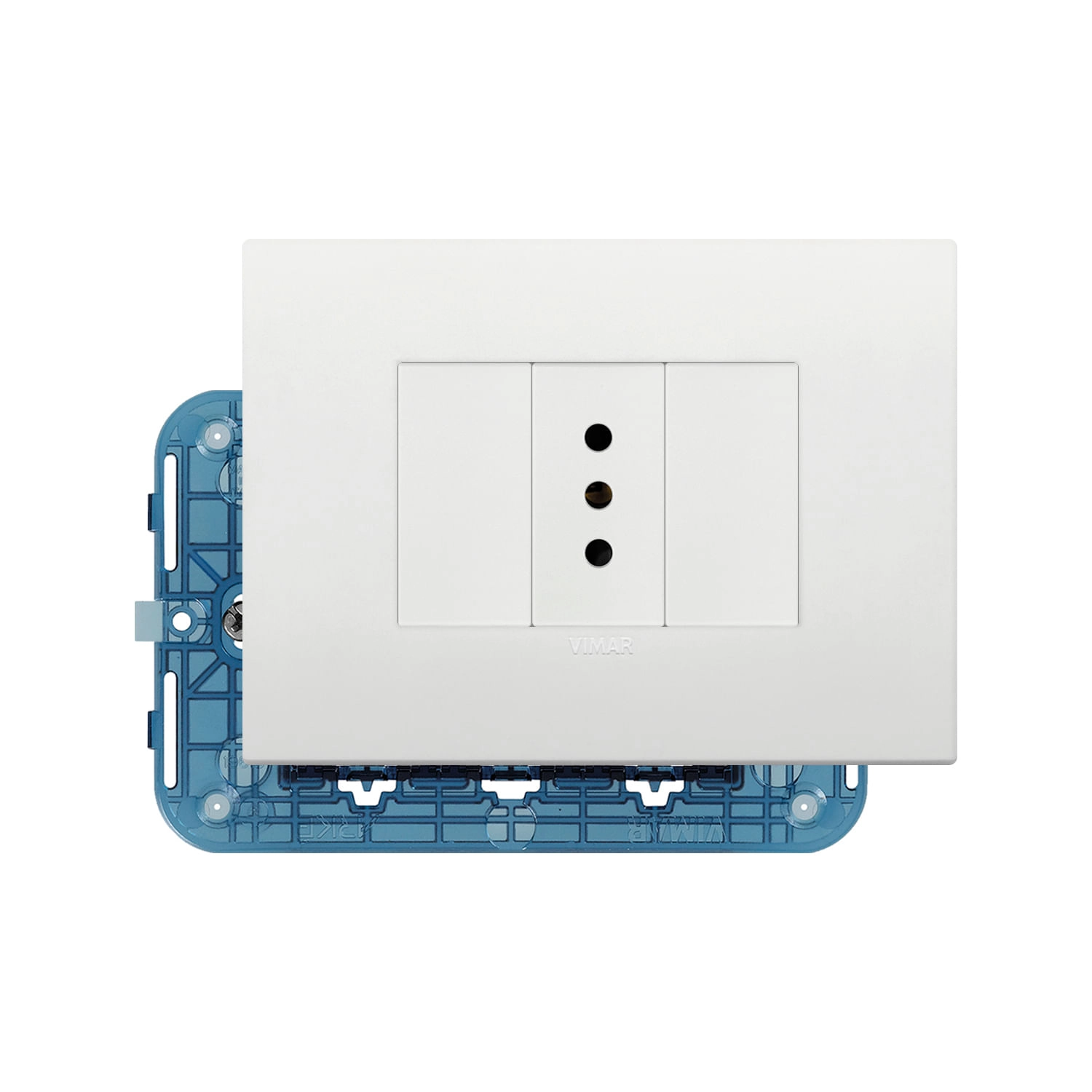 KIT DE PLACA CLASSIC VIMAR ARKE + ENCHUFE SIMPLE BLANCO
