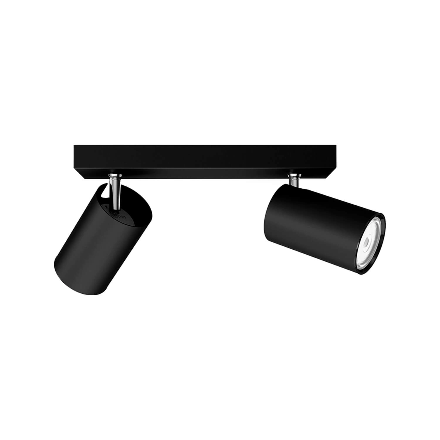FOCO SOBREPUESTO CIELO / MURO PHILIPS KOSIPO DOBLE DIRIGIBLE (SIN AMPOLLETA GU10) NEGRO (915005531901)
