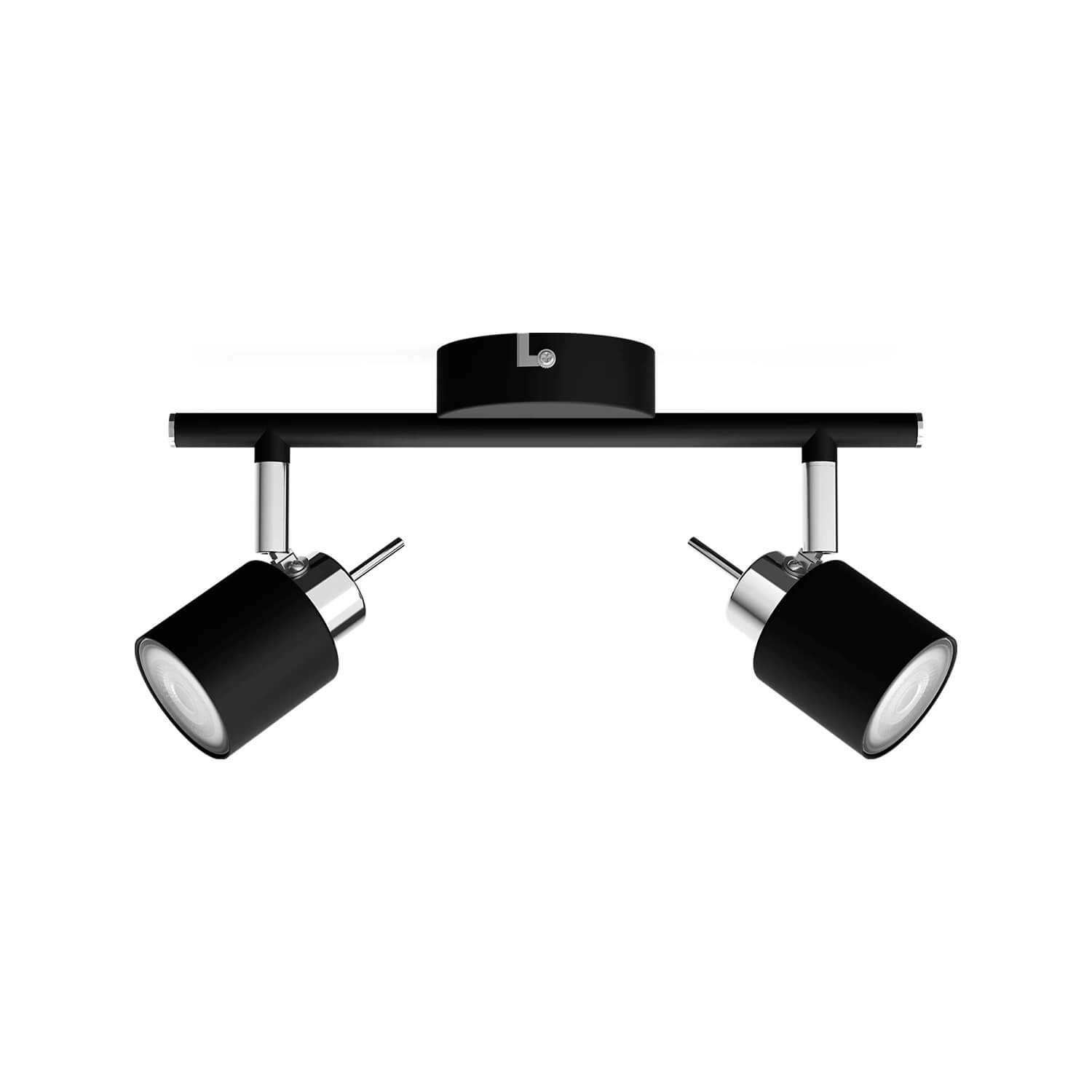FOCO SOBREPUESTO CIELO / MURO PHILIPS MERANTI DOBLE DIRIGIBLE (SIN AMPOLLETA GU10) NEGRO (929003254010)