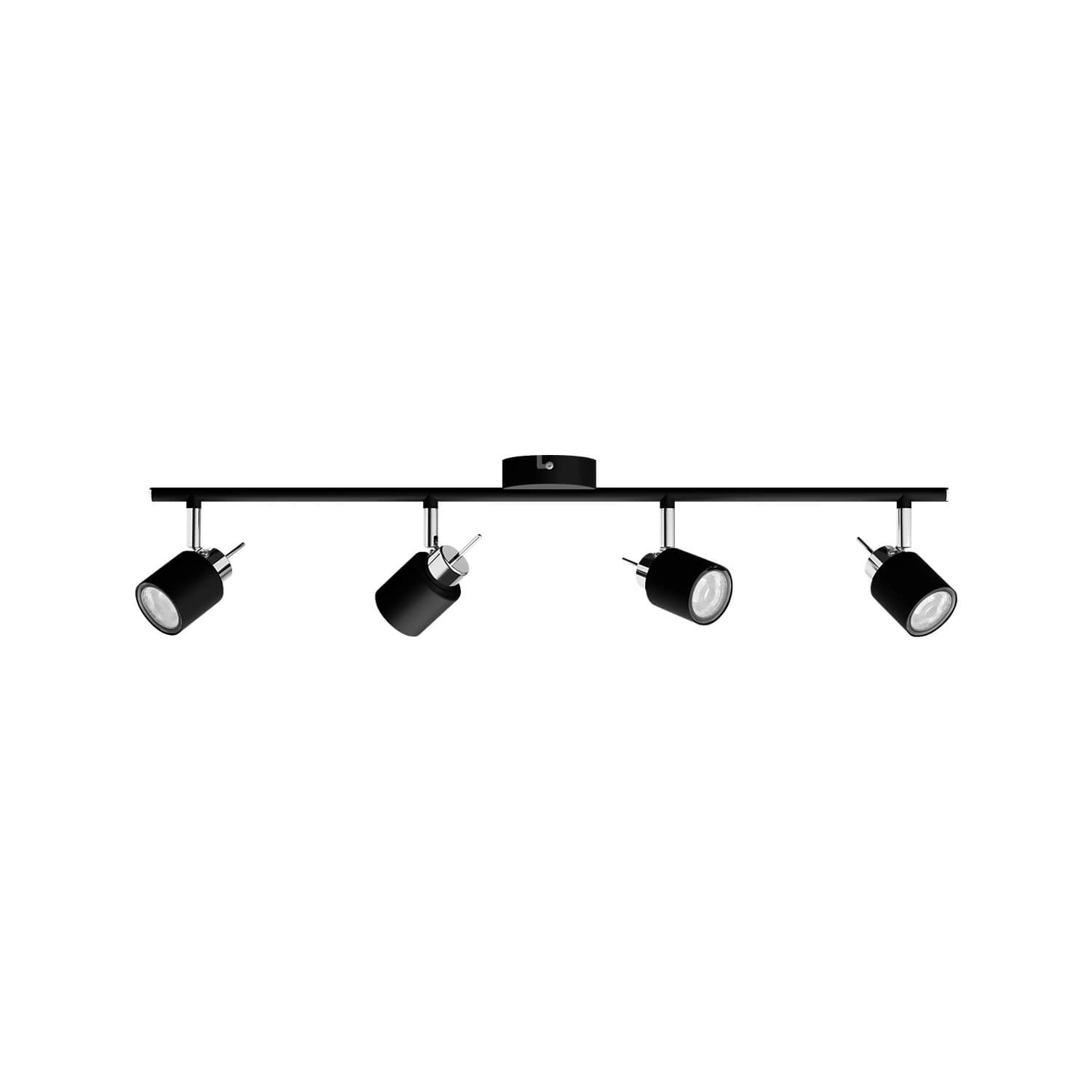 FOCO SOBREPUESTO CIELO / MURO PHILIPS MERANTI CUÁDRUPLE DIRIGIBLE (SIN AMPOLLETA GU10) NEGRO (929003254201)