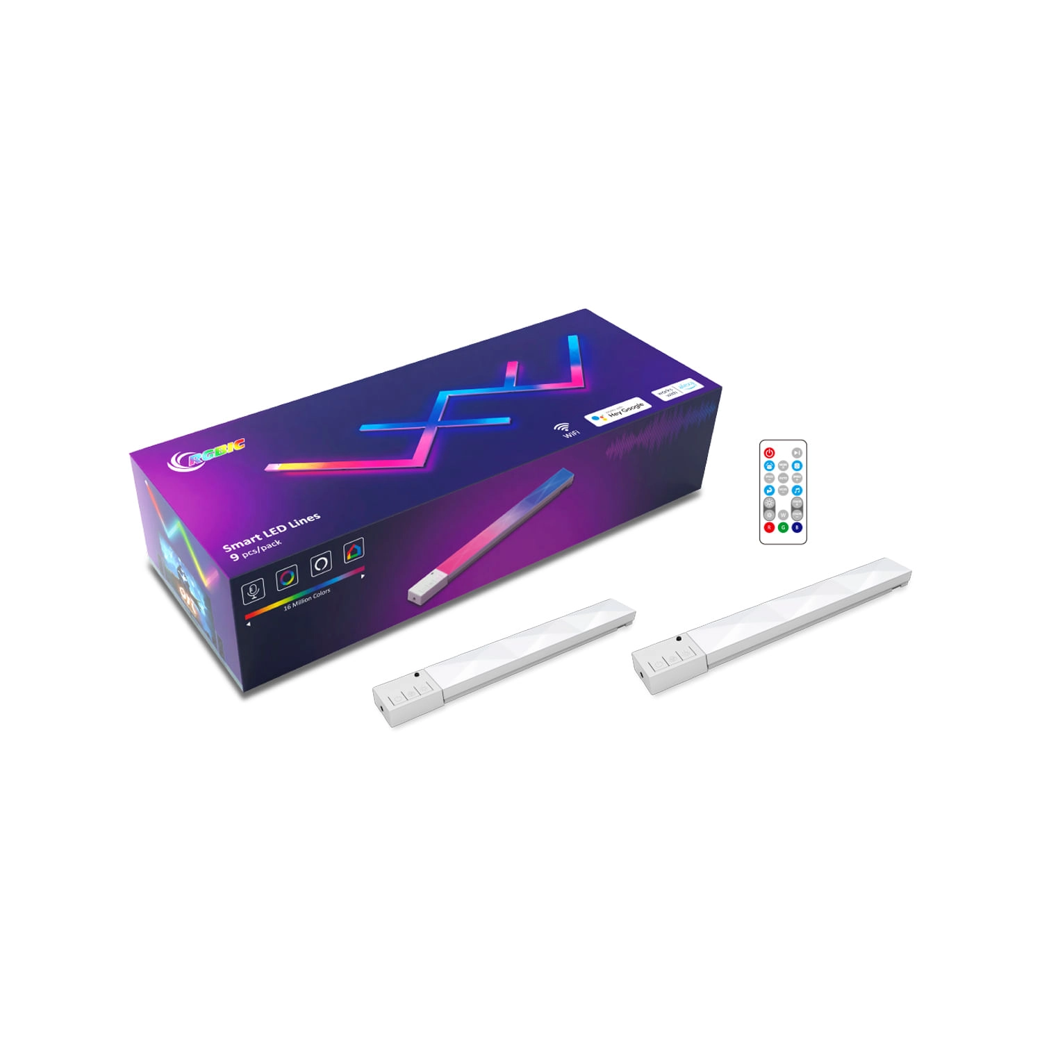 APLIQUÉ MURO LED STUDIO 6 LINEALES SMART 10W LUZ RGBIC LUZ RGBIC 12V + CONTROL REMOTO BLANCO