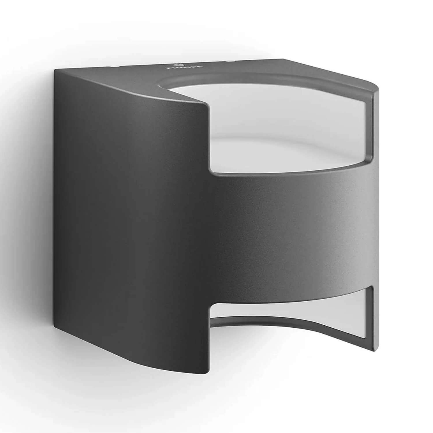 APLIQUÉ MURO PHILIPS GRASS BIFOCAL 4.5W LUZ CÁLIDA (3000K) IP44 GRIS OSCURO (915005196801)