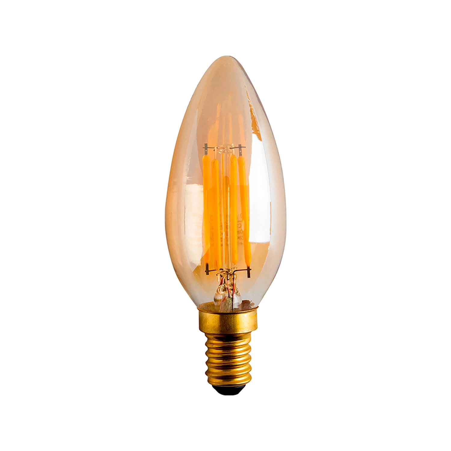 AMPOLLETA E14 LED STUDIO VELA FILAMENTO 4W LUZ CÁLIDA (2700K) ÁMBAR