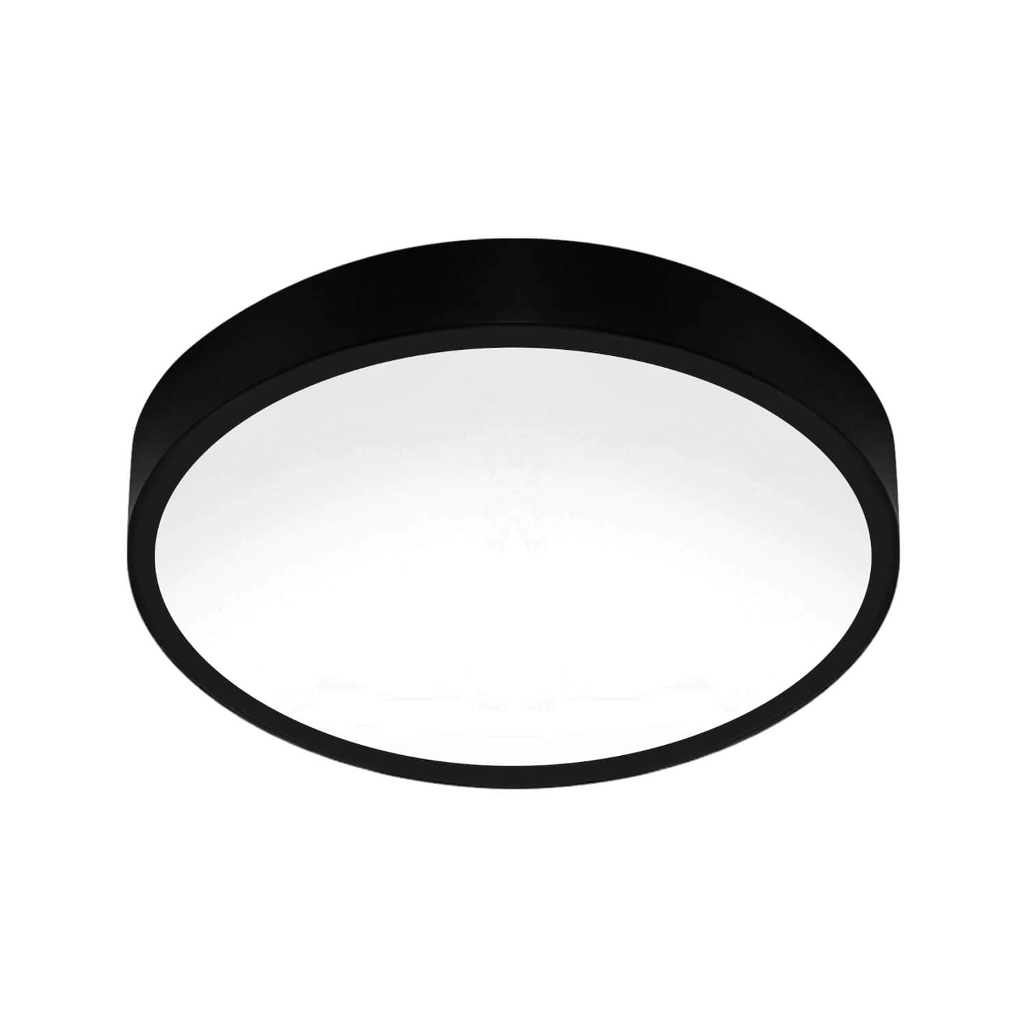 PLAFÓN SOBREPUESTO LED STUDIO REDONDO 40W LUZ CÁLIDA (3000K) A FRÍA (6500K) (CCT) IP42 Ø50X2.5CM NEGRO