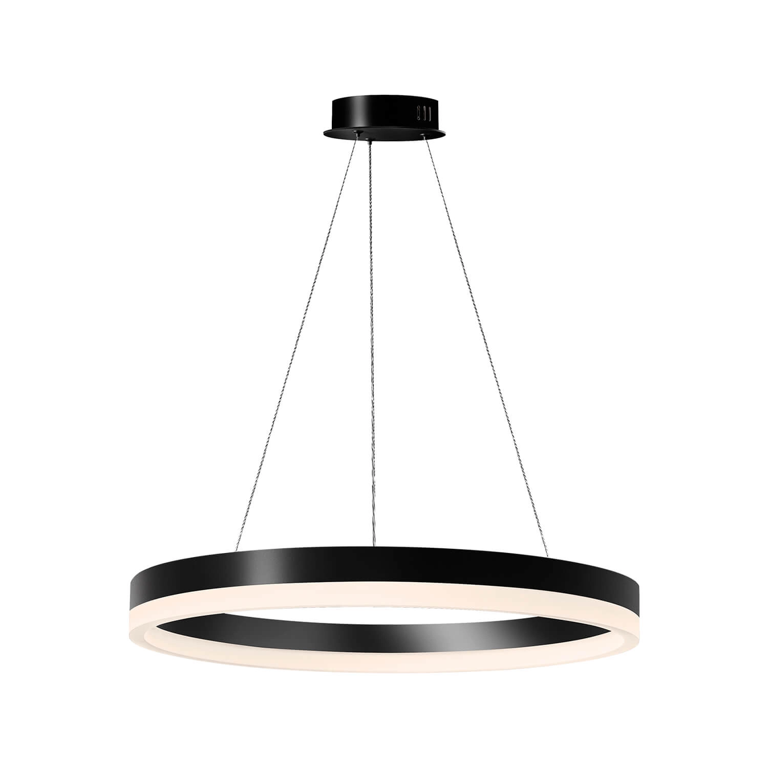 LÁMPARA COLGANTE LED STUDIO REDONDA 40W LUZ CÁLIDA (3000K) ARO Ø60 NEGRA