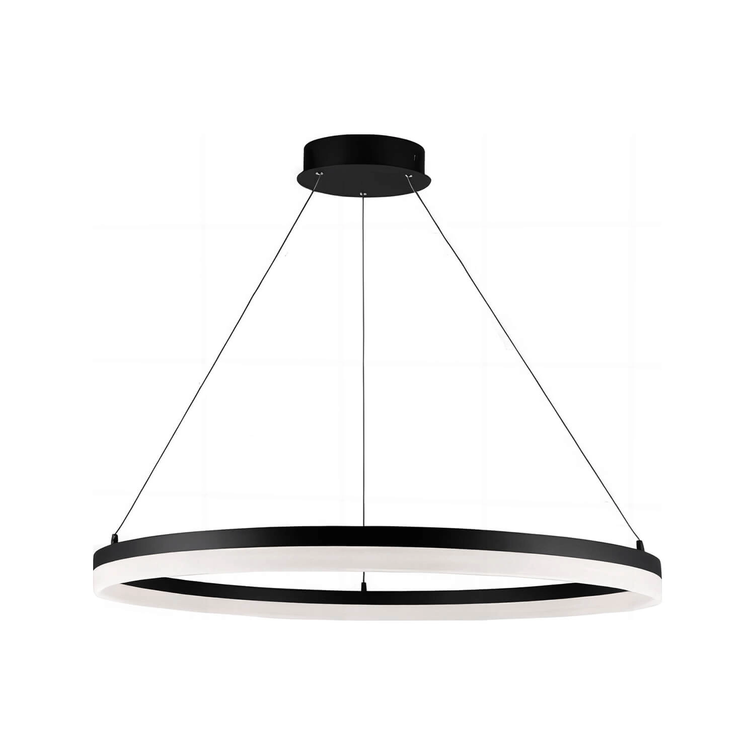 LÁMPARA COLGANTE LED STUDIO REDONDA 50W LUZ NEUTRA (4000K) ARO Ø80 NEGRA