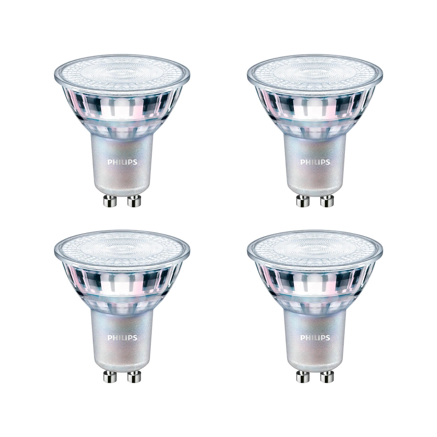 KIT 4 AMPOLLETAS GU10 PHILIPS 7W LUZ CÁLIDA (2700K) DIMEABLE GRIS (929002059522)