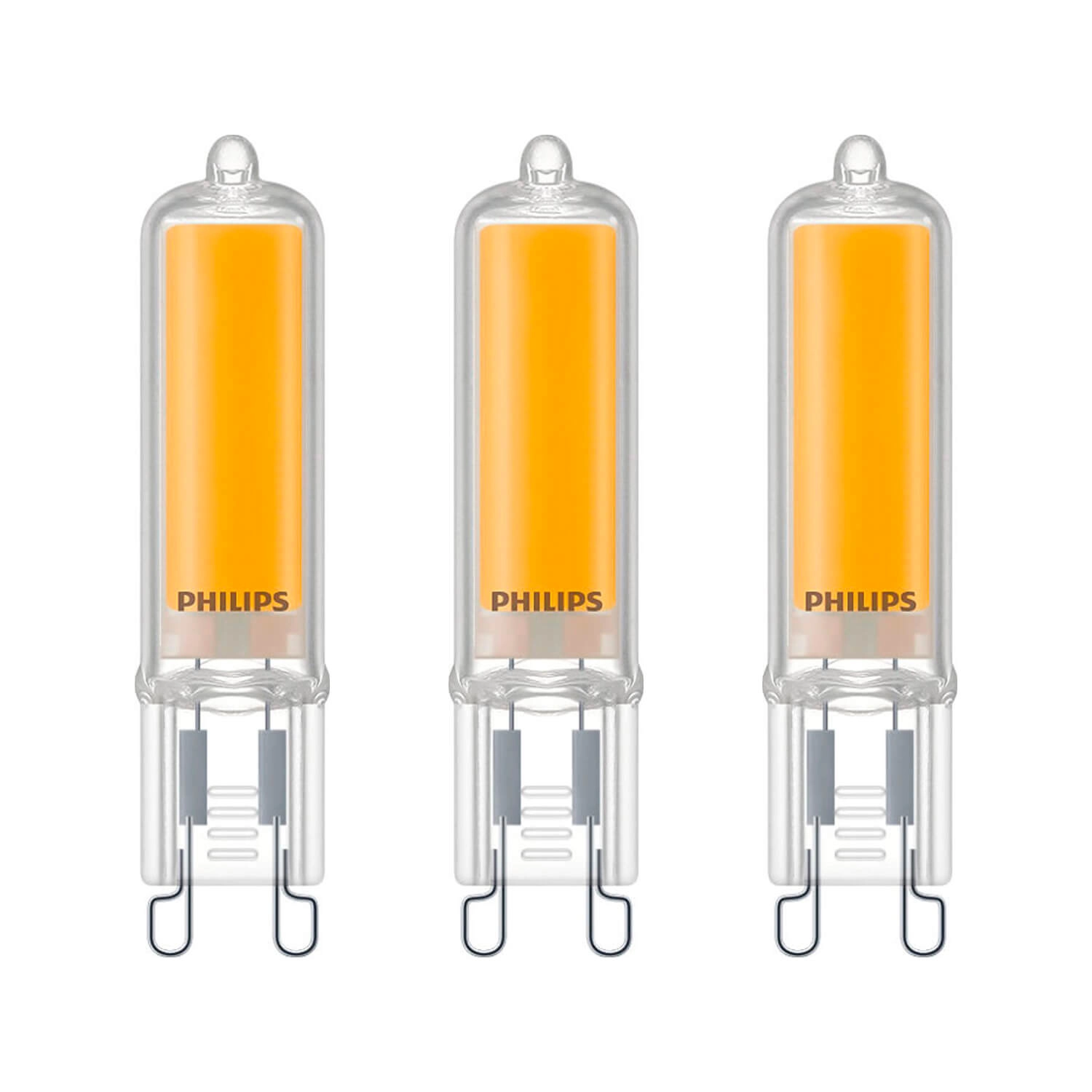 KIT 3 AMPOLLETAS G9 PHILIPS BI-PIN 3.2W LUZ CÁLIDA (2700K) AMARILLA (929002326511)
