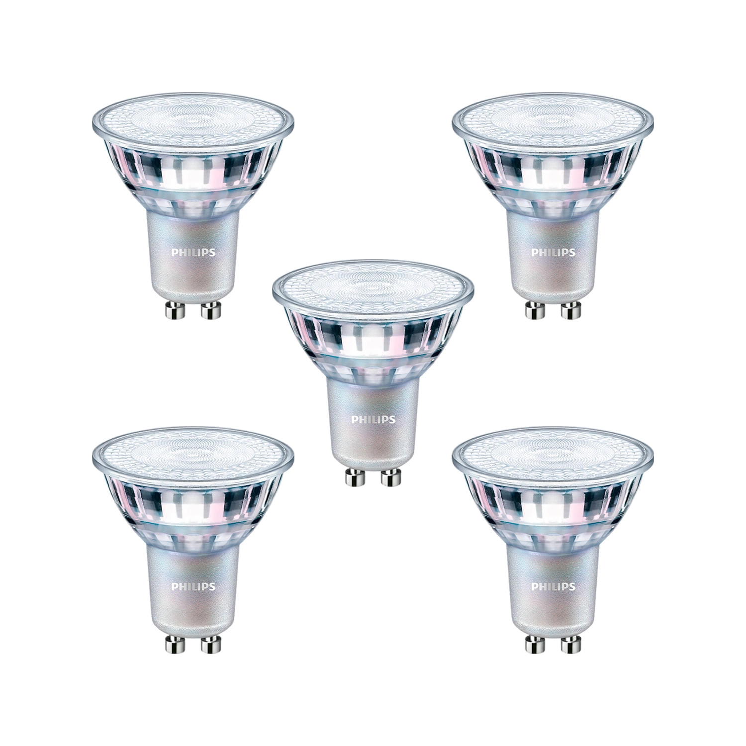 KIT 5 AMPOLLETAS GU10 PHILIPS 5W LUZ CÁLIDA (2700K) DIMEABLE GRIS (929001348822)