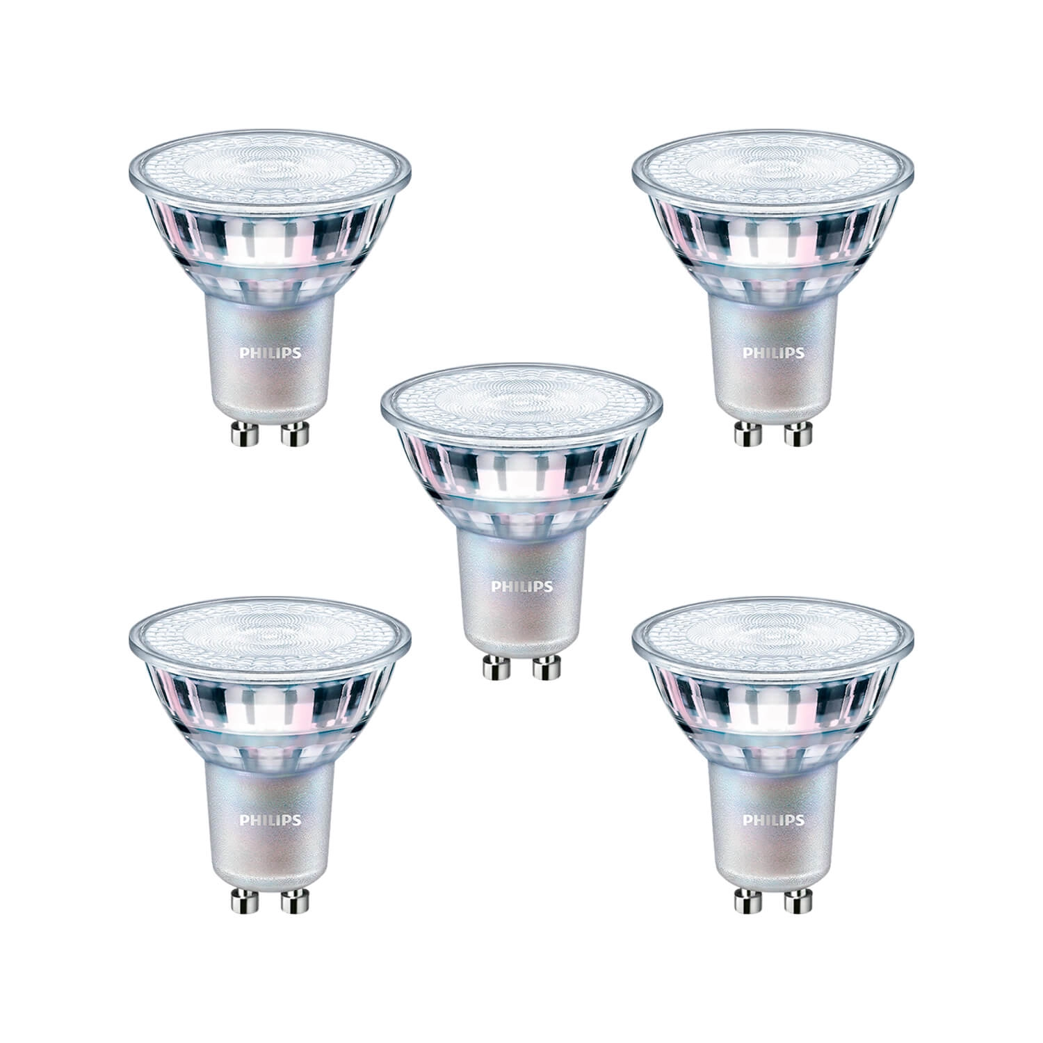 KIT 5 AMPOLLETAS GU10 PHILIPS 5W LUZ NEUTRA (4000K) DIMEABLE GRIS (929001348822)