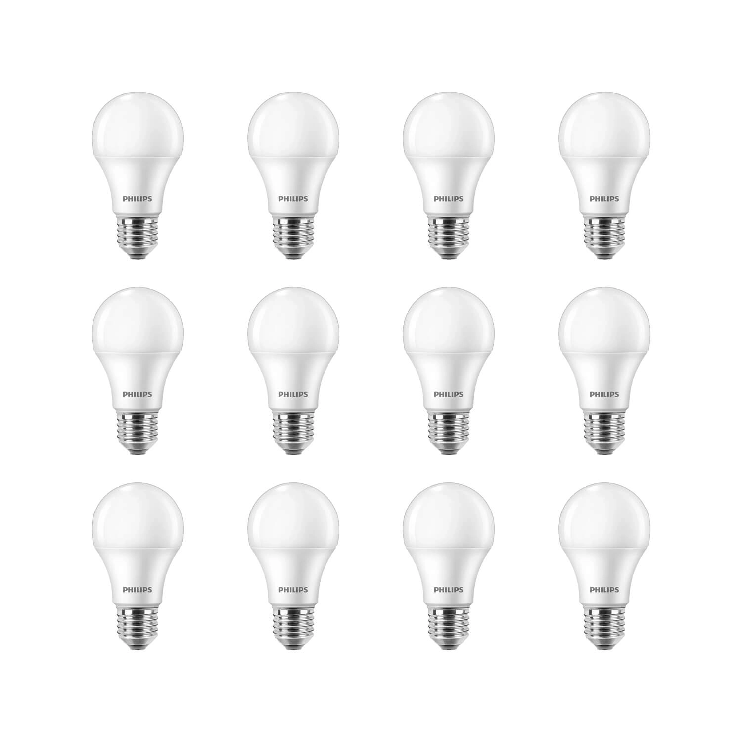 KIT 12 AMPOLLETAS E27 PHILIPS ECOHOME 10W LUZ FRÍA (6500K) BLANCO